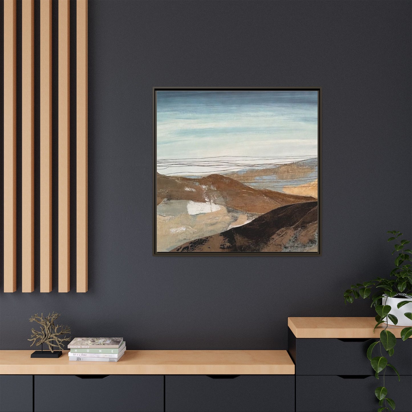Framed Matte Canvas Art — Serene Abstract Landscape