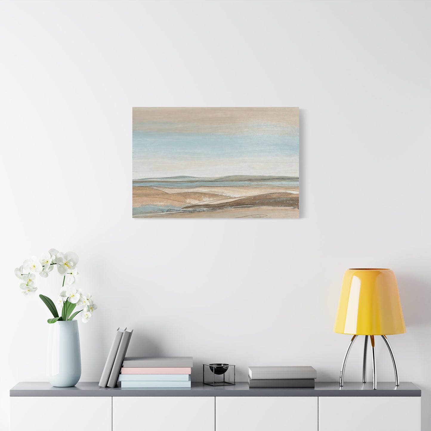 Coastal Pastel Landscape Canvas — Matte Stretched Wall Art