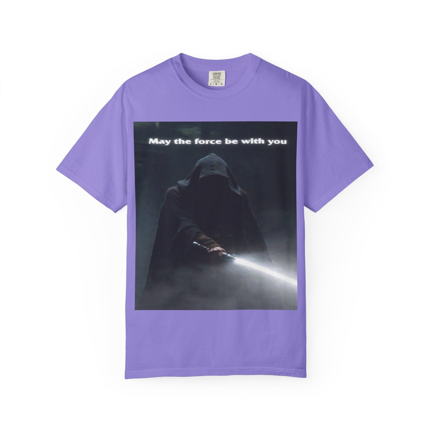 May the Force Be With You T-Shirt — Dark Hooded Lightsaber Graphic Tee