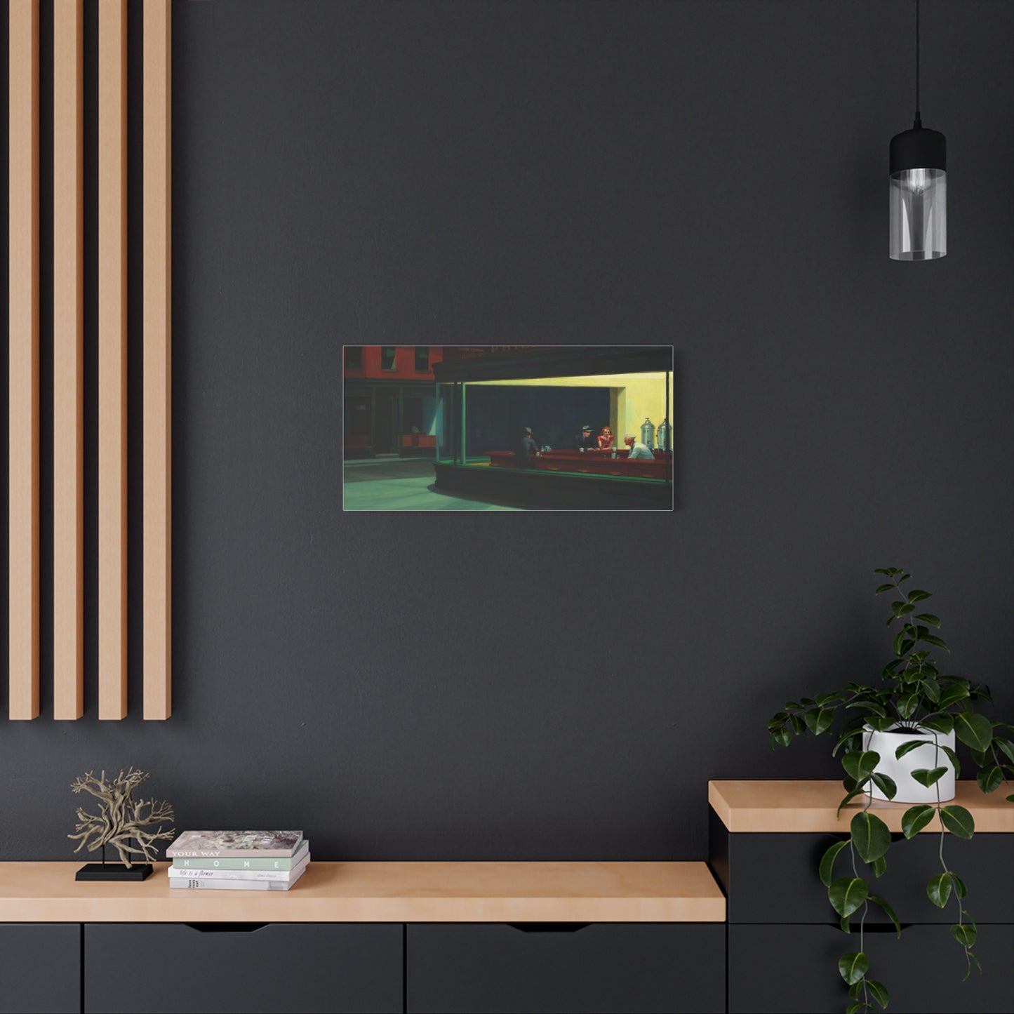 Nighthawks by Edward Hopper Matte Stretched Canvas Wall Art Print