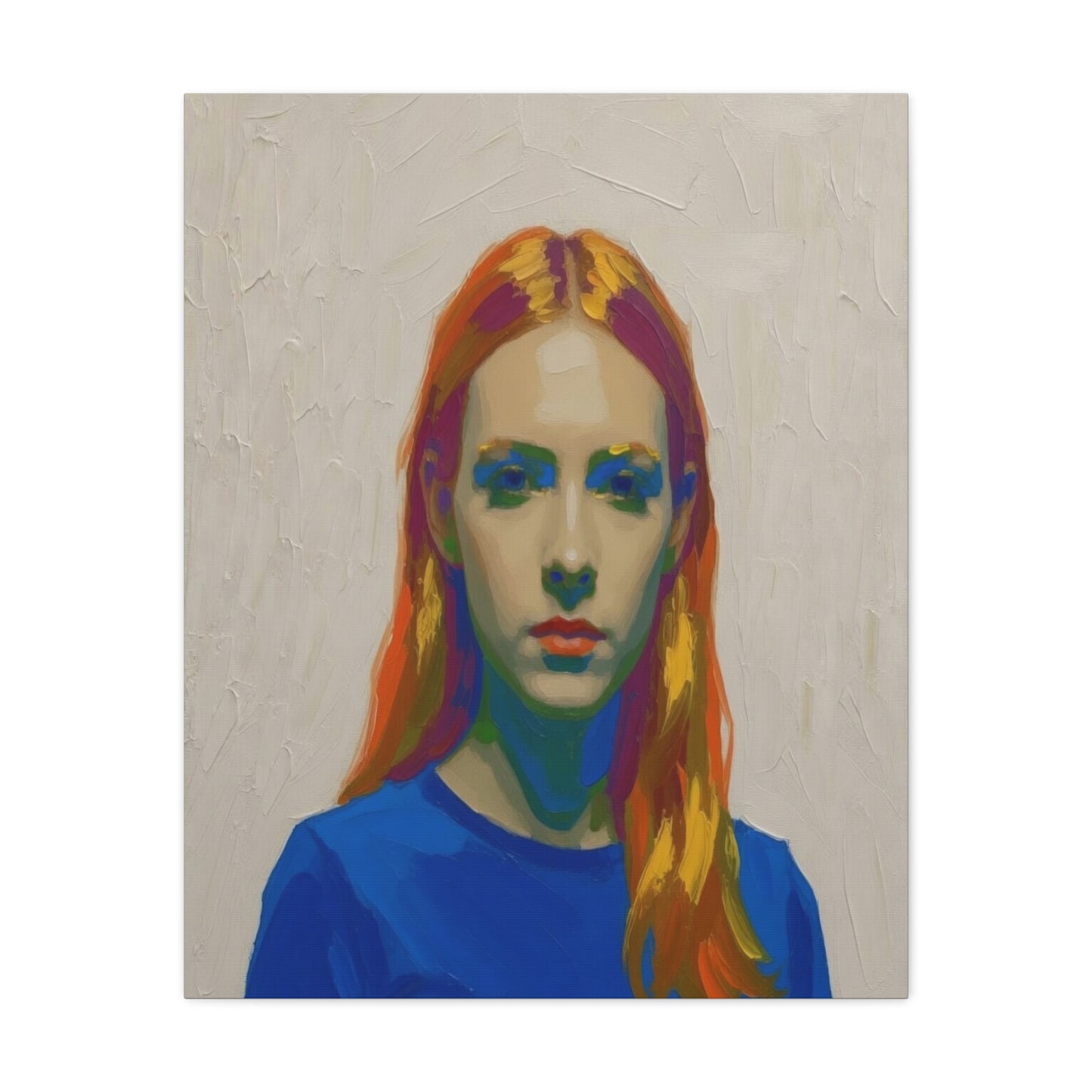 Modern Pop Portrait Canvas — Colorful Woman Matte Stretched Wall Art