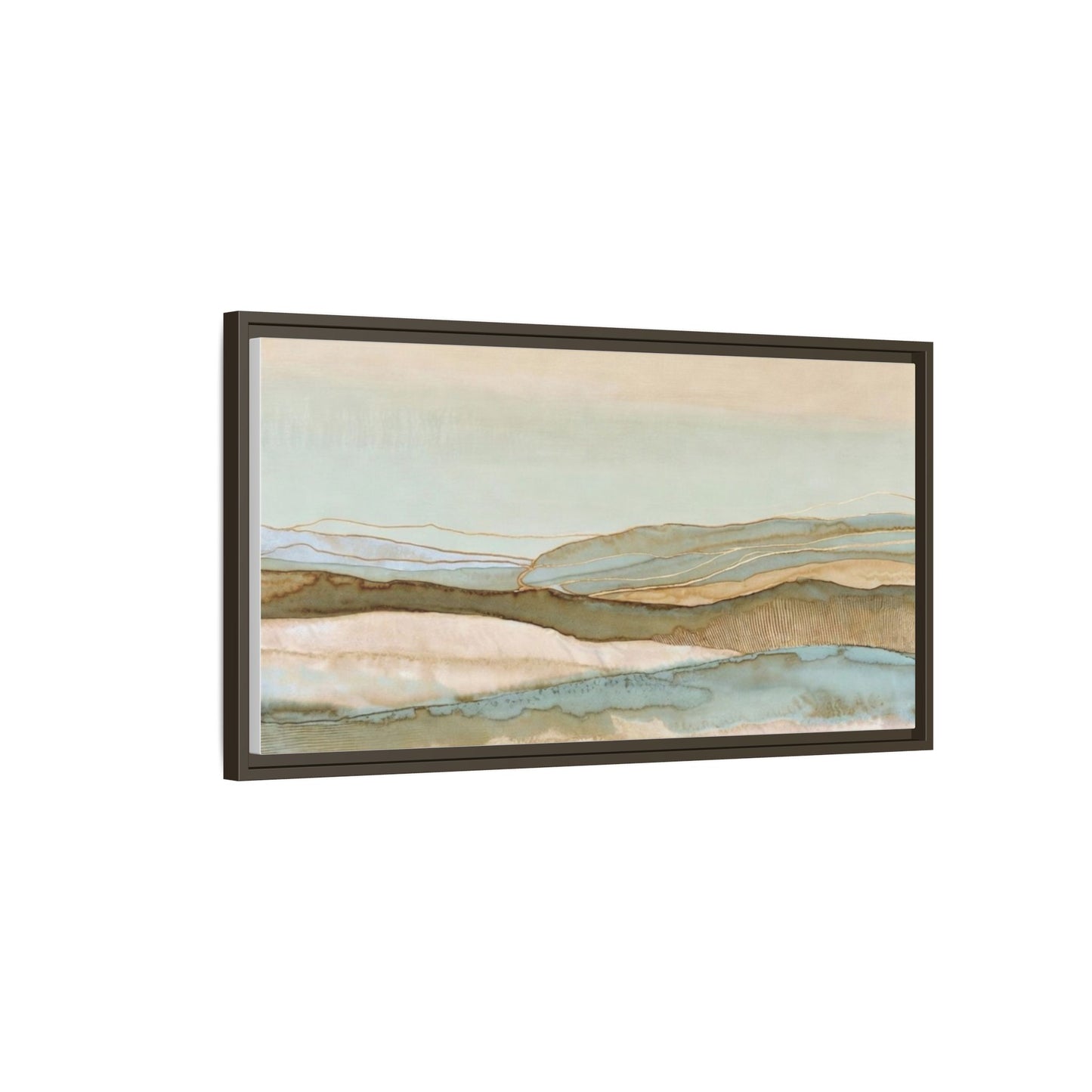 Framed Matte Canvas Coastal Abstract Landscape Wall Art