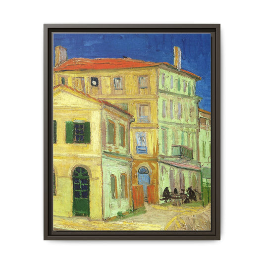 Mediterranean Street Scene Matte Canvas Framed Wall Art