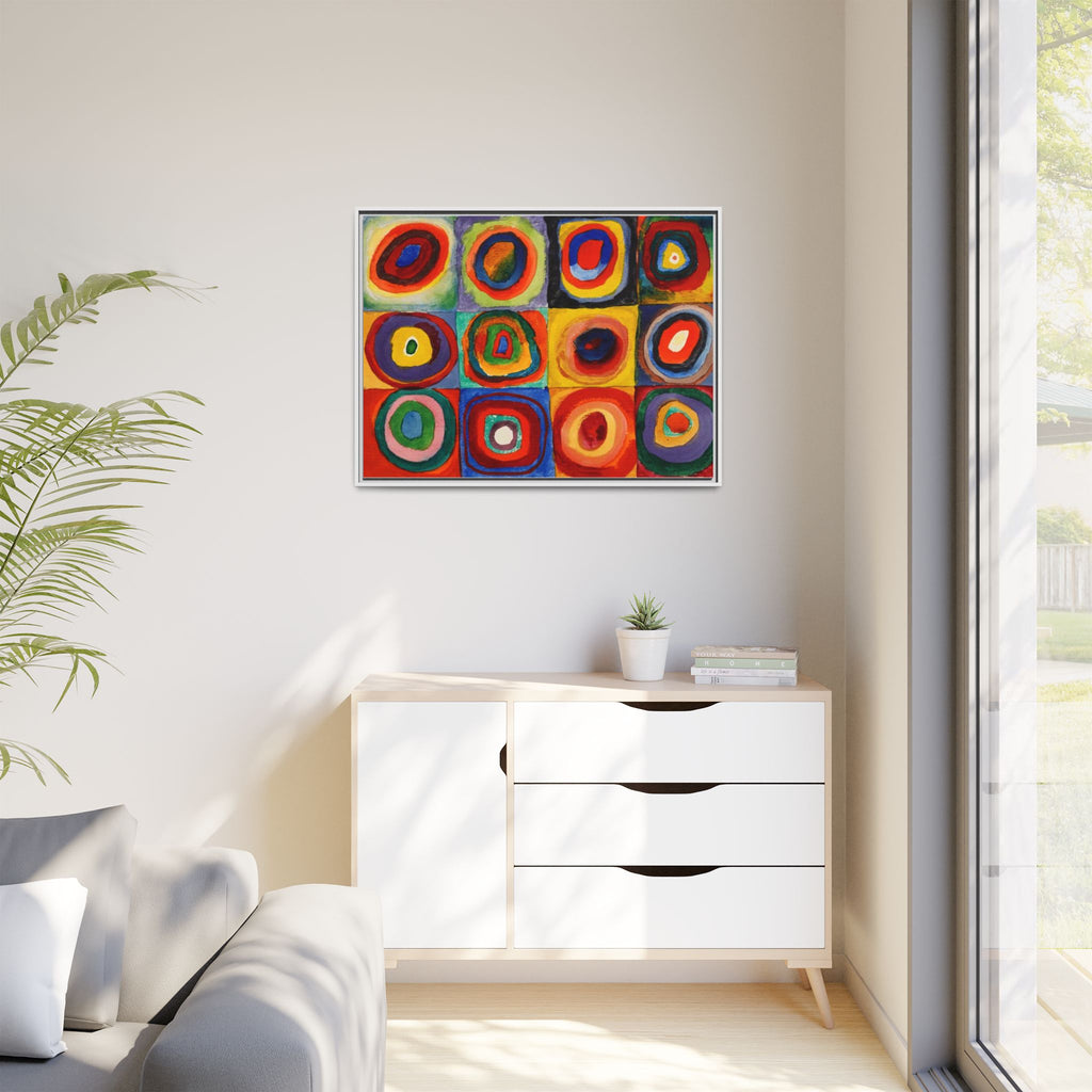 Colour Study, Squares with Concentric Circles by Vassily Kandinsky Framed Abstract Canvas Print