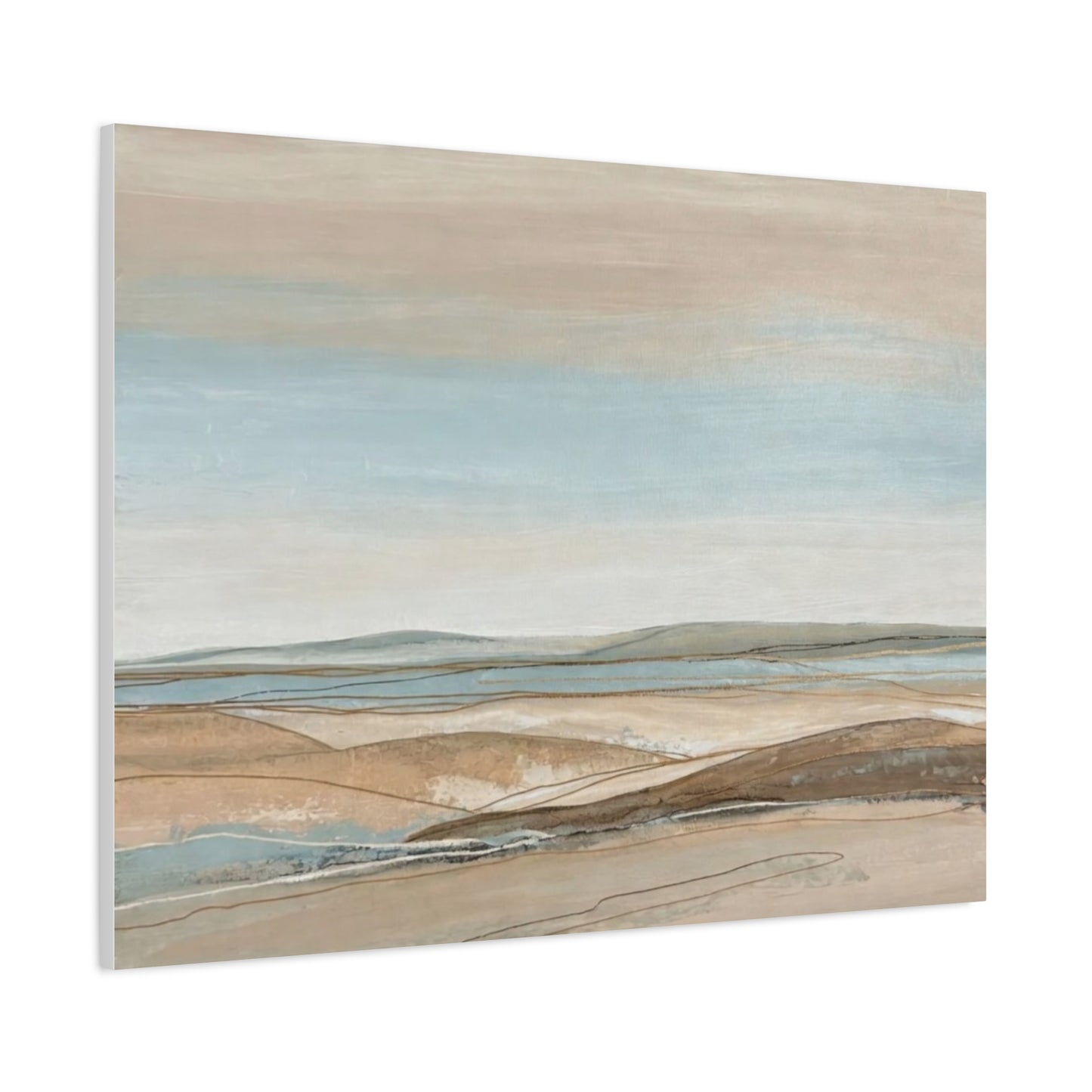 Coastal Pastel Landscape Canvas — Matte Stretched Wall Art