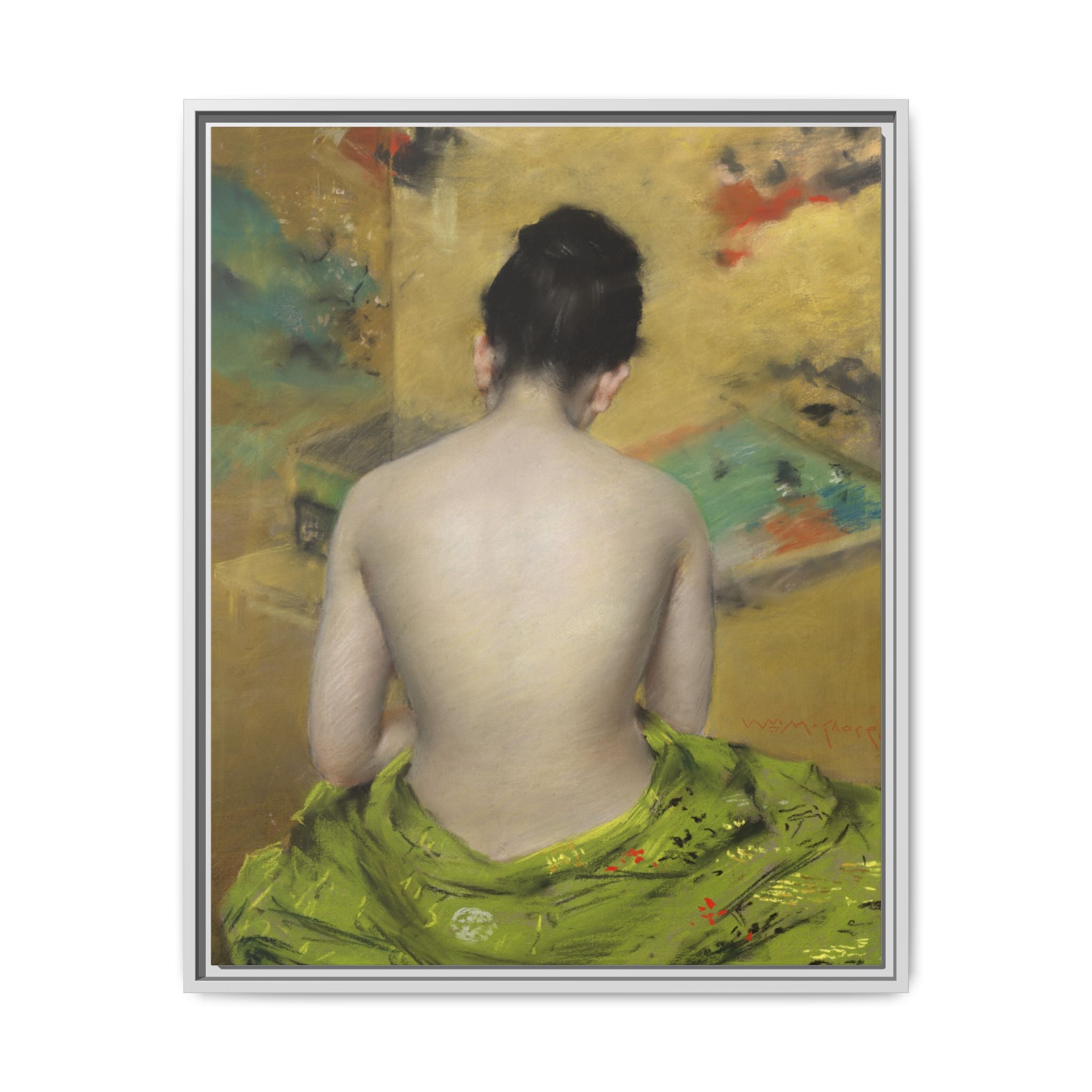 Study of Flesh Color and Gold by William Merritt Chase Framed Matte Canvas Art