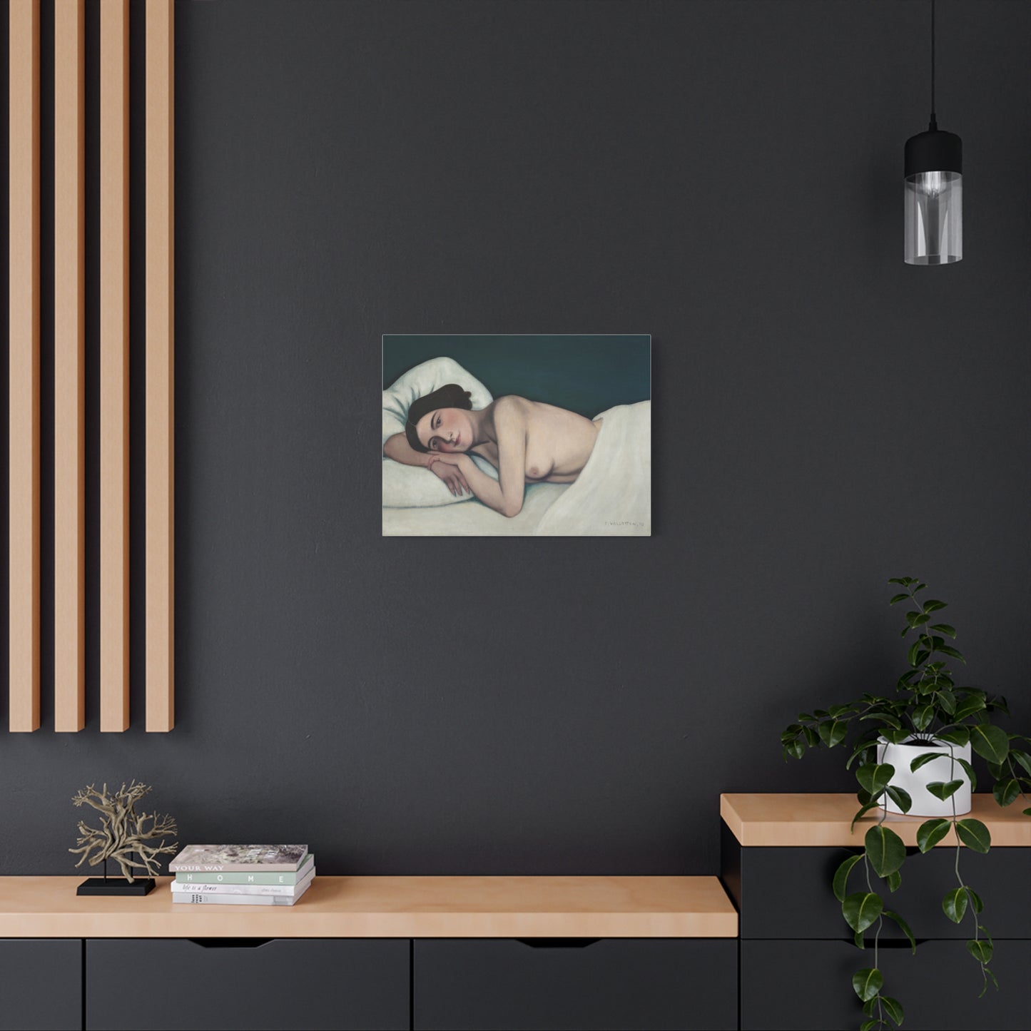 Nu au lit by Félix Vallotto Matte Canvas Wall Art Print