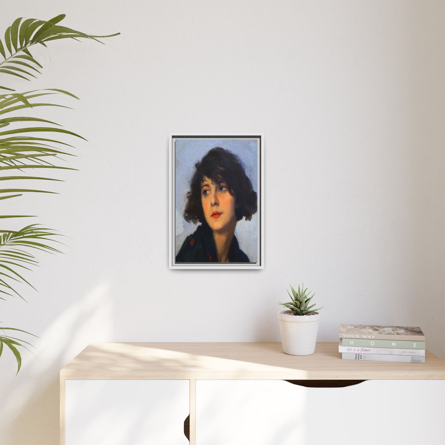 Mulher do chale verde (cropped) by Cyprien Eugene Boulet Framed Matte Canvas Print