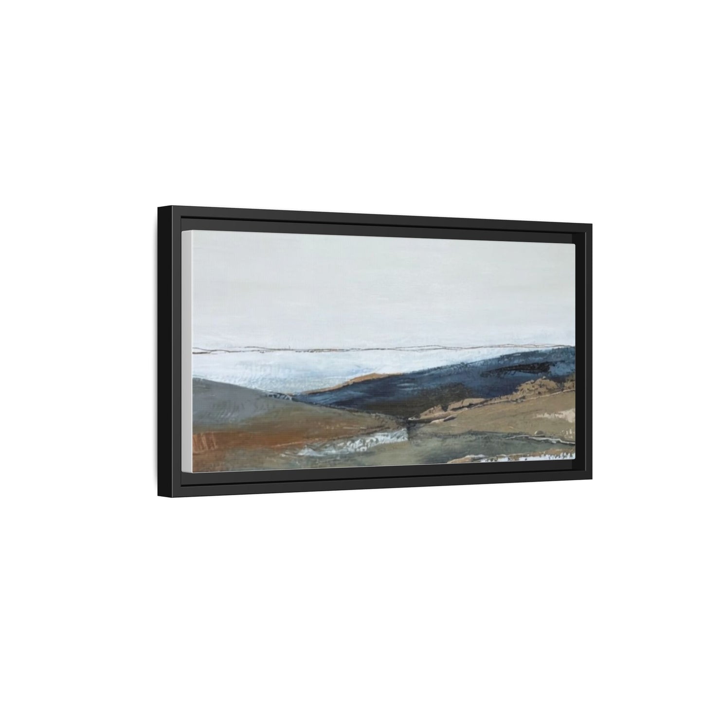 Framed Matte Canvas Wall Art — Serene Coastal Abstract Landscape
