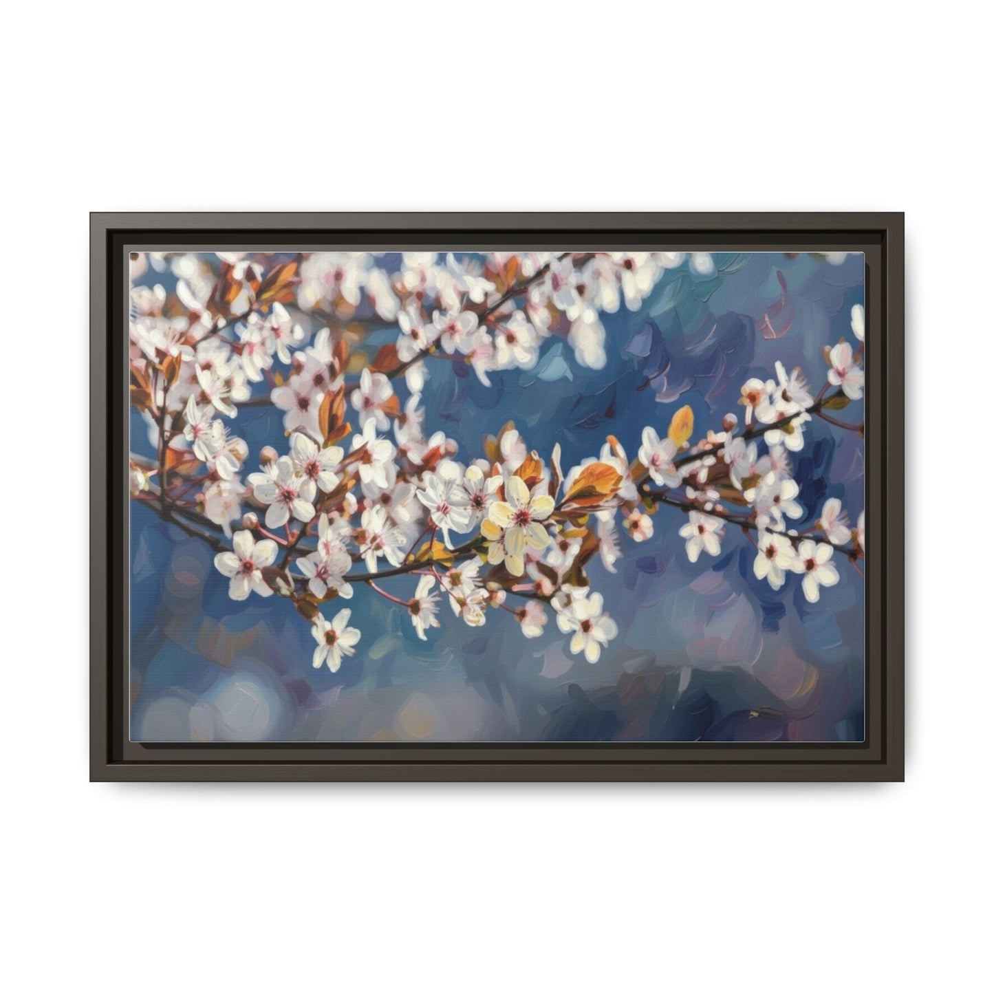 Framed Matte Canvas Print — Cherry Blossom Branch Wall Art