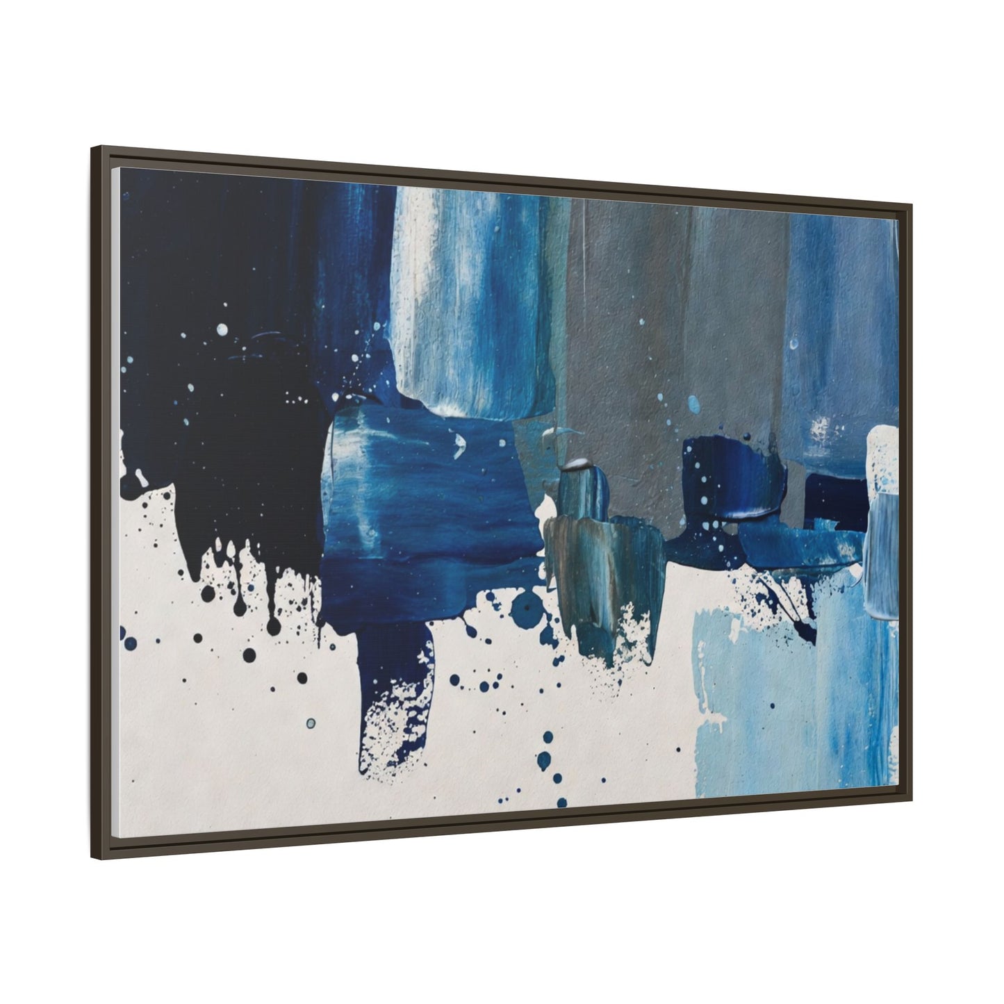 Abstract Blue Ocean Matte Canvas Framed Wall Art