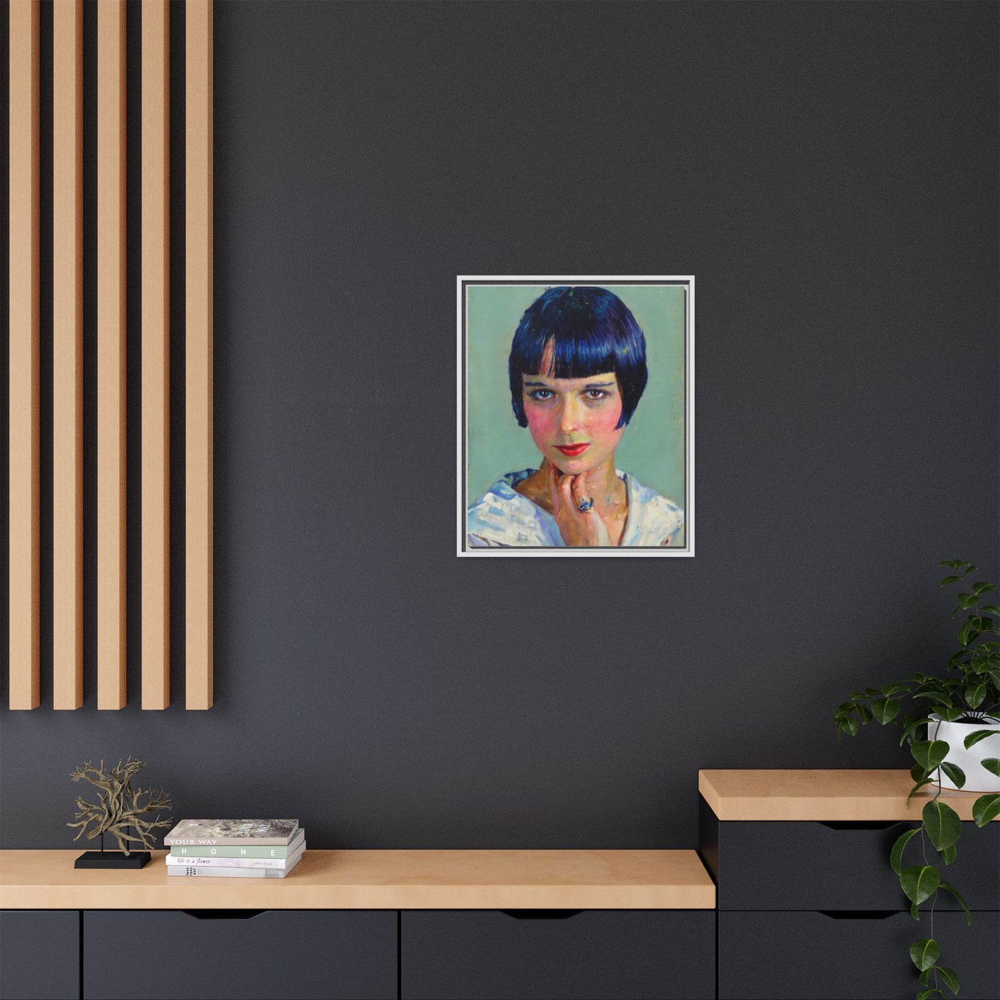 Framed Matte Canvas Portrait Print — Vintage Flapper Woman