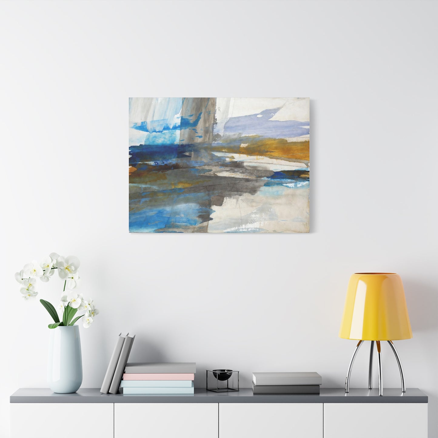 Abstract Coastal Blue Matte Canvas Print — Stretched 1.25" Wall Art