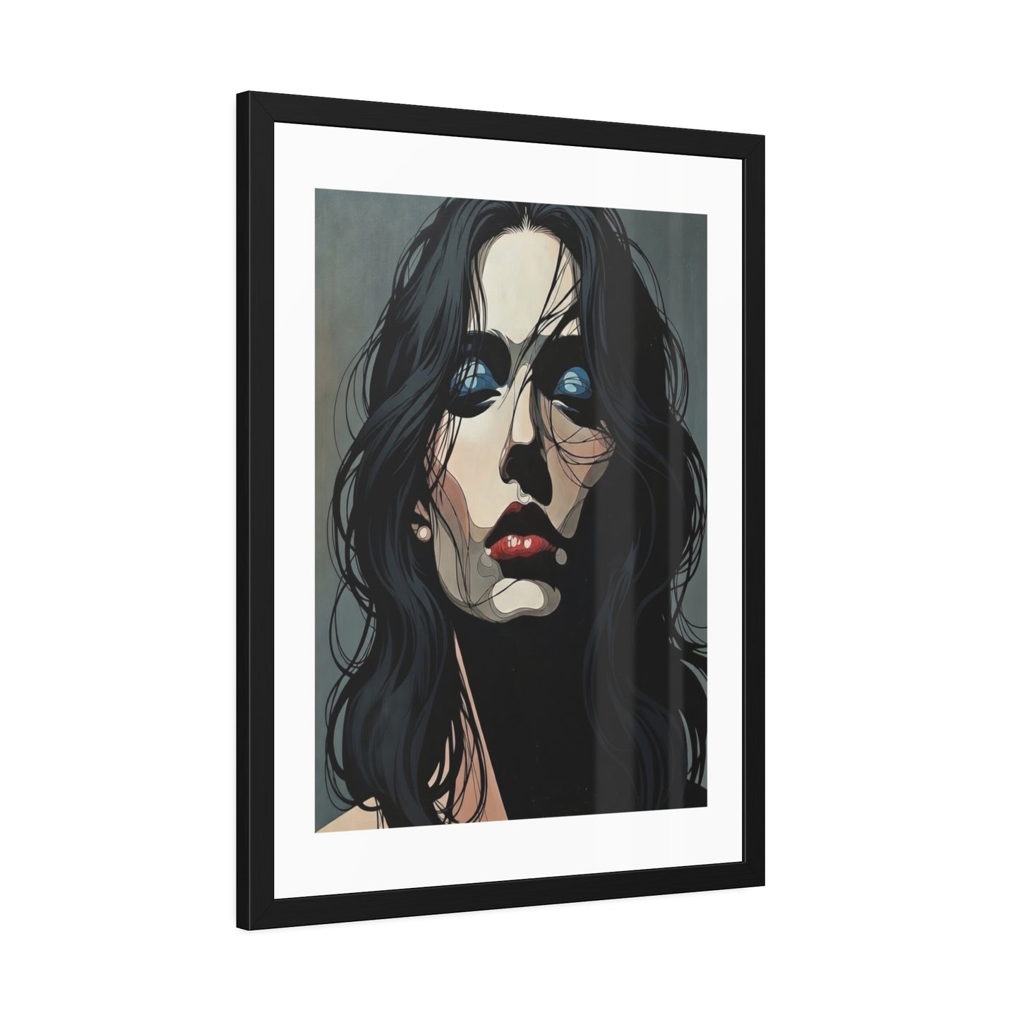 Framed Poster — Moody Portrait Art Print (Dark Feminine Wall Decor)