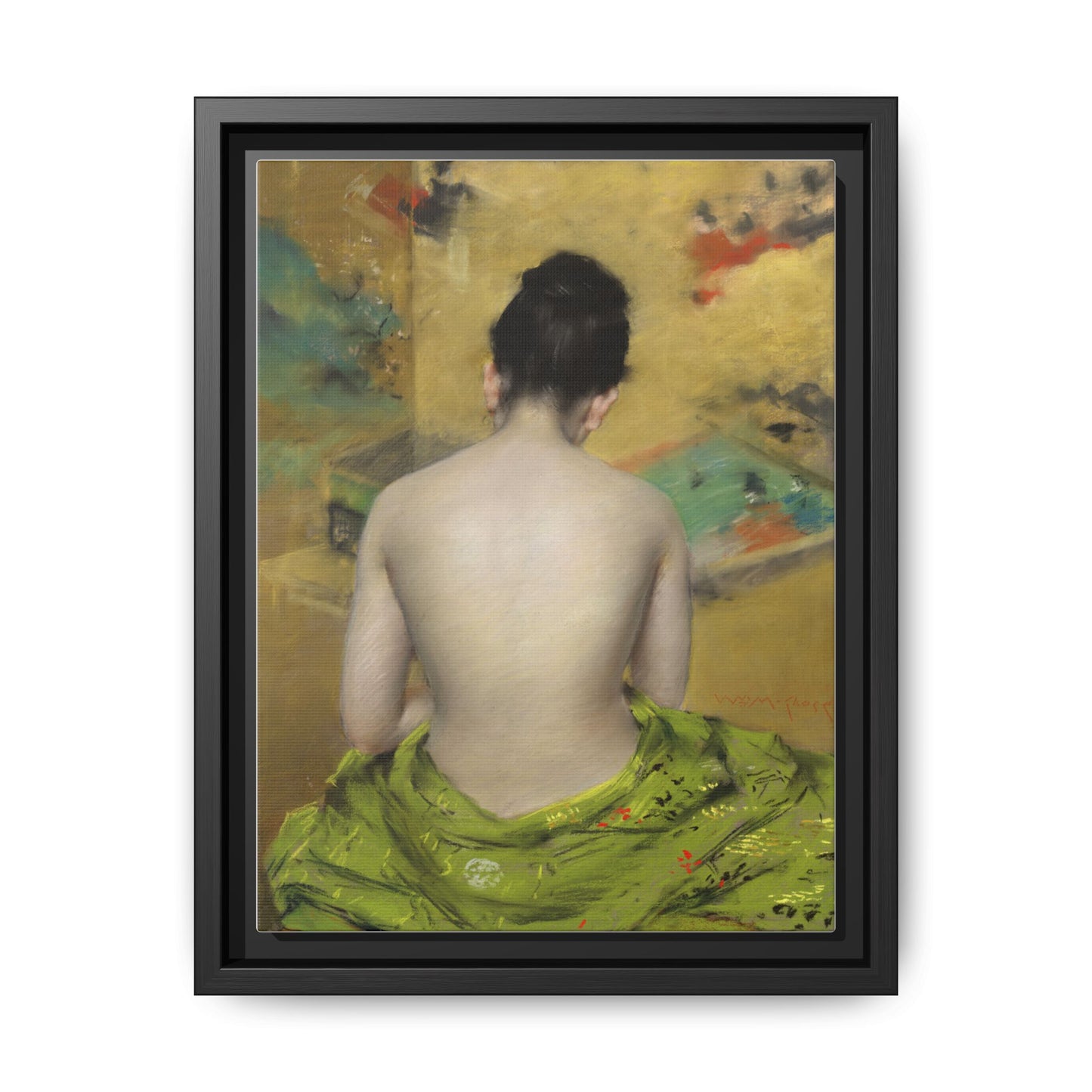 Study of Flesh Color and Gold by William Merritt Chase Framed Matte Canvas Art