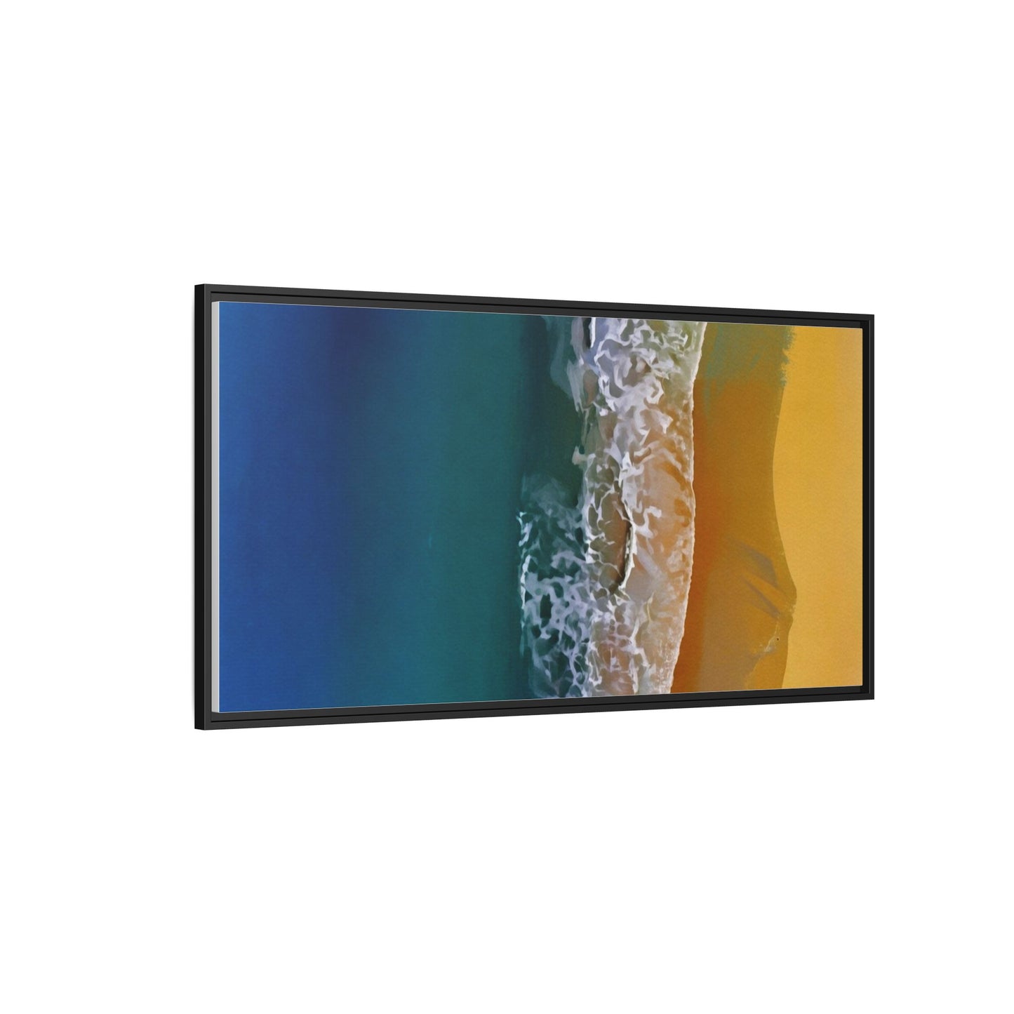 Framed Matte Canvas Seascape Print – Coastal Waves Wall Art