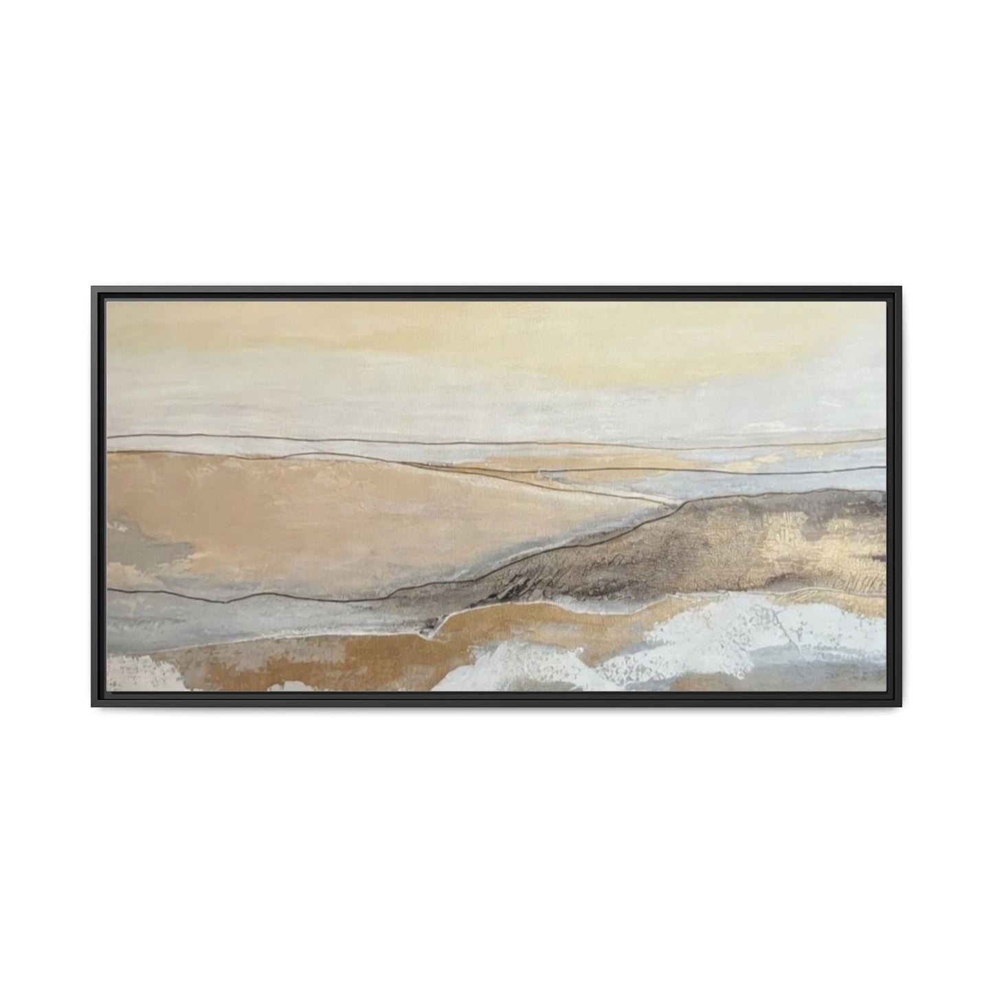 Framed Abstract Coastal Landscape Matte Canvas Wall Art
