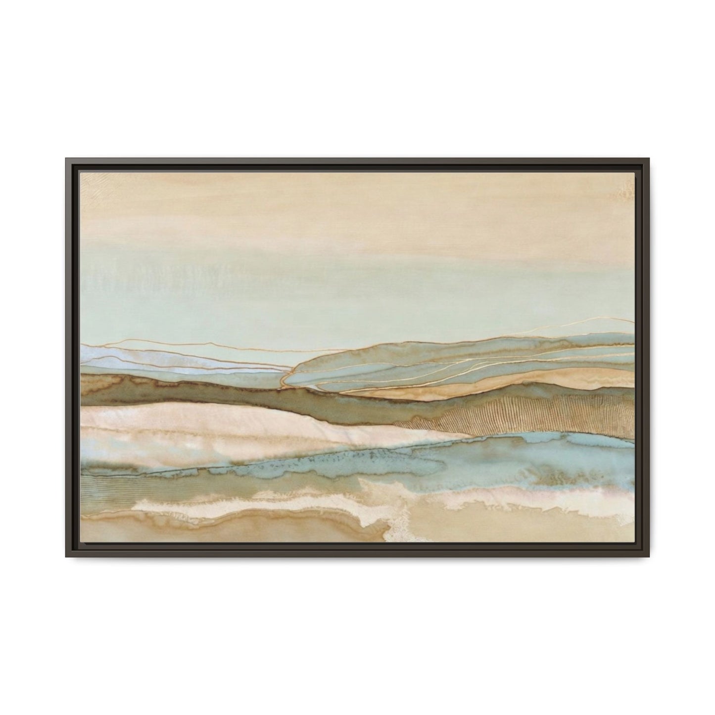 Framed Matte Canvas Coastal Abstract Landscape Wall Art