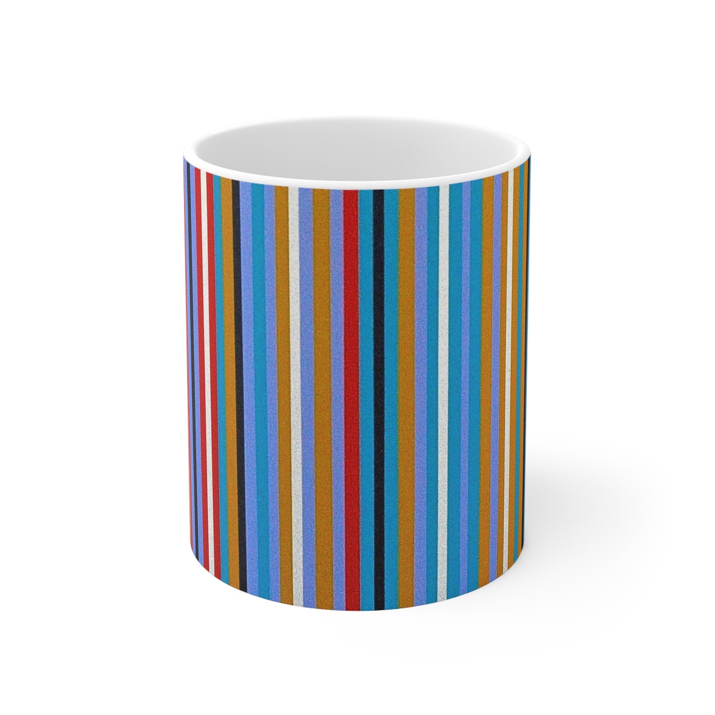 Colorful Vertical Stripe Coffee Mug – Bright Multicolor Pattern