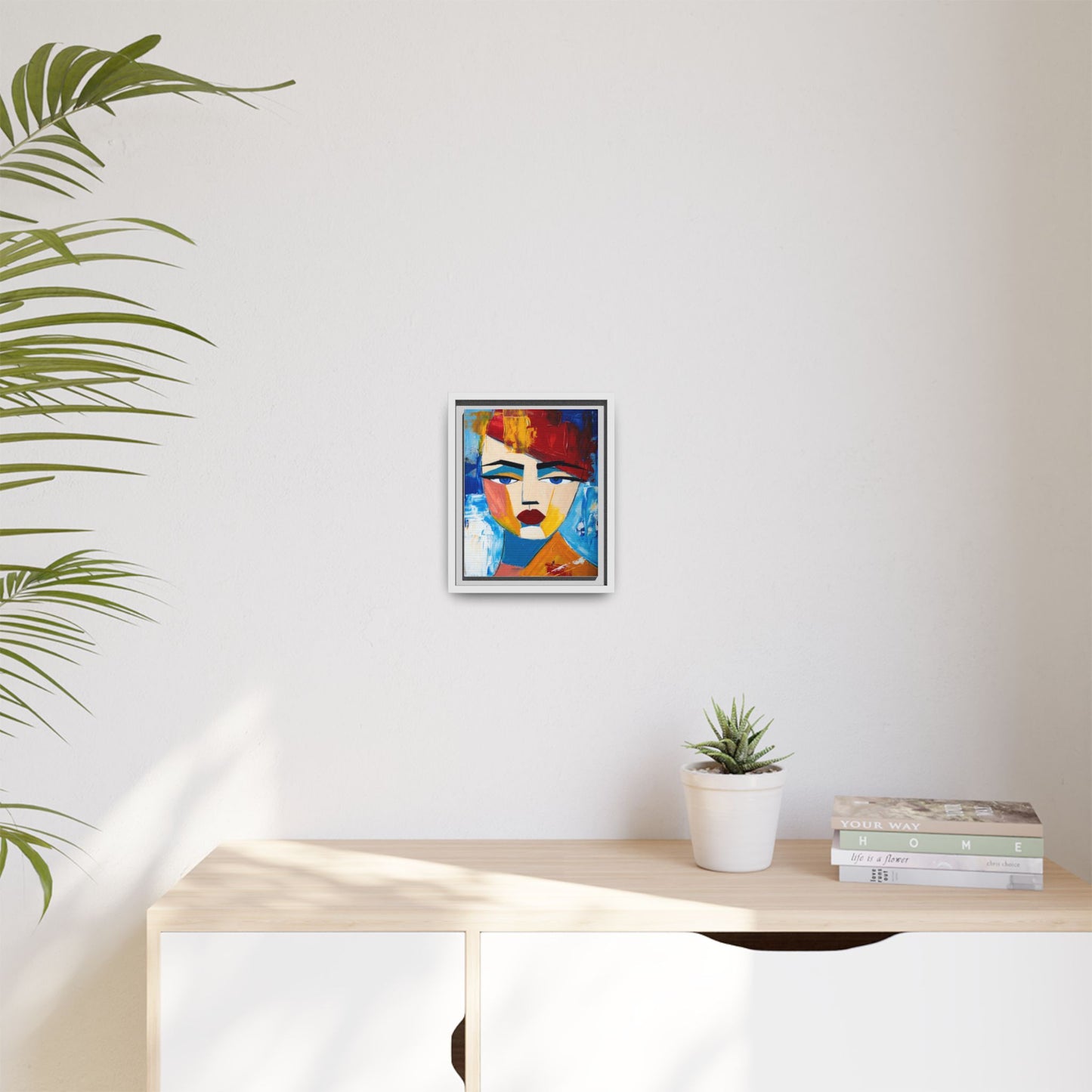 Abstract Colorful Portrait Framed Canvas Art