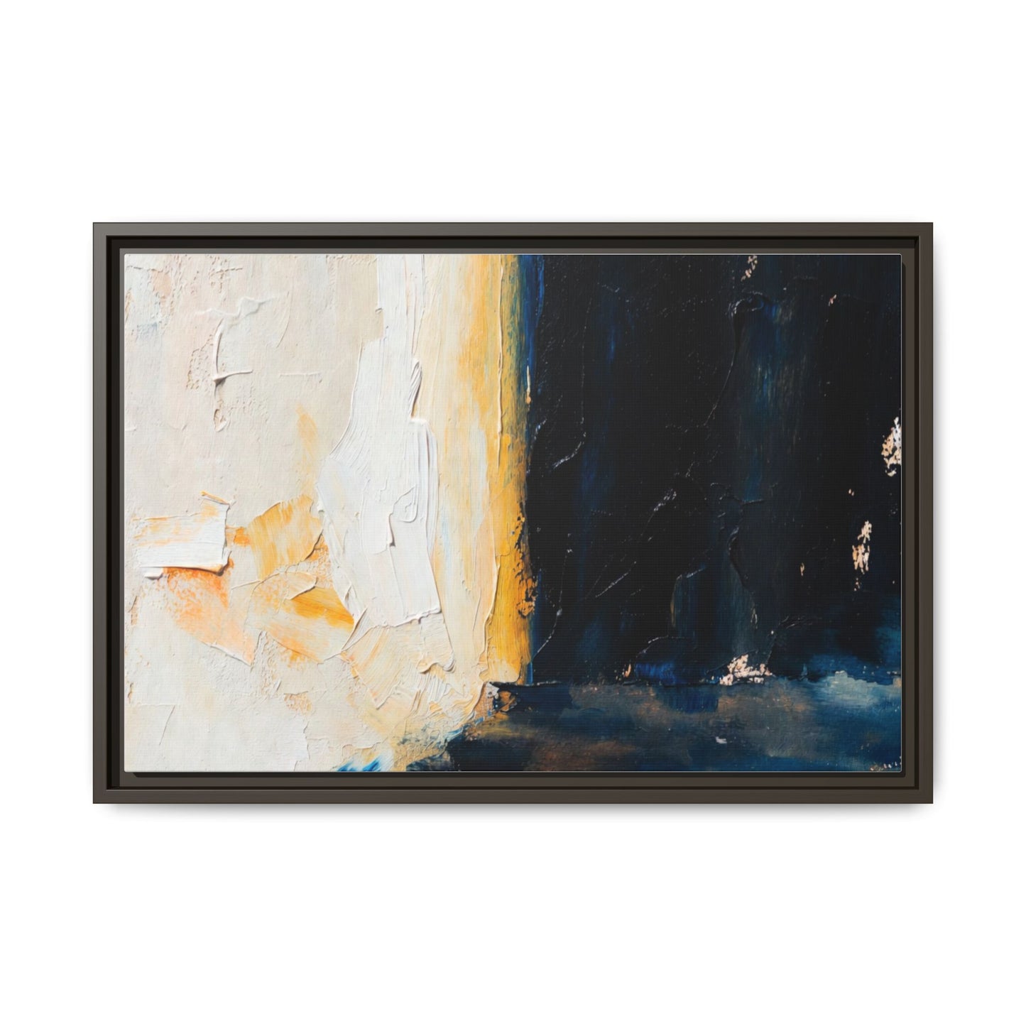 Abstract Coastal Texture Framed Canvas Art — Matte Multi-Color Wall Print