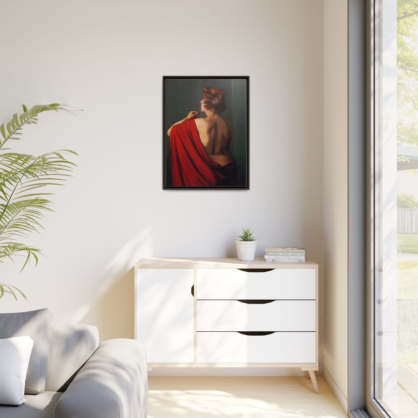 Femme au châle rouge by Félix Vallotton Framed Matte Canvas Wall Art Print