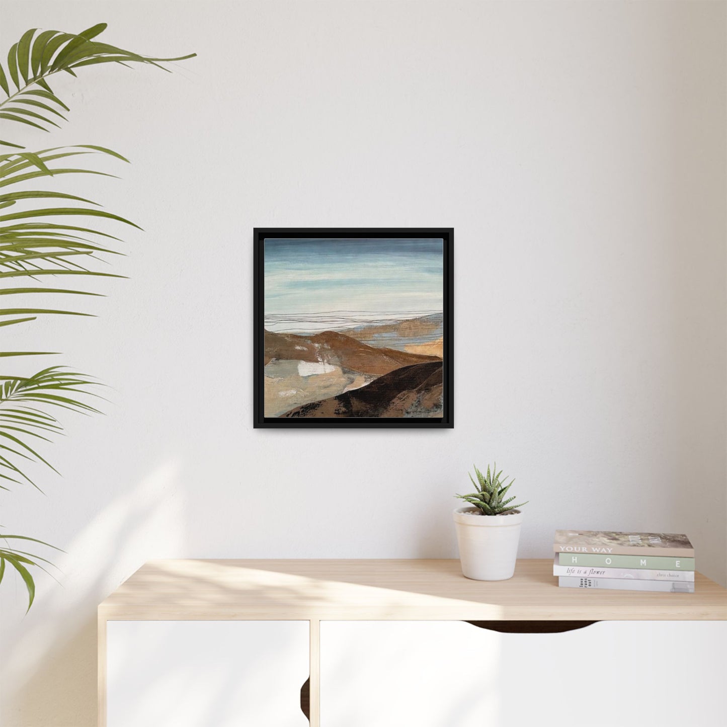 Framed Matte Canvas Art — Serene Abstract Landscape