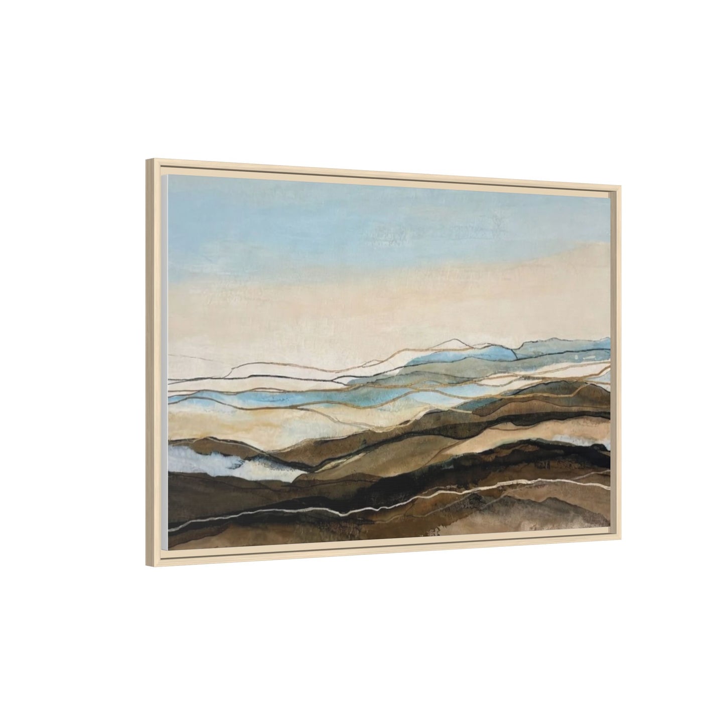 Framed Matte Canvas Print — Abstract Coastal Landscape Wall Art