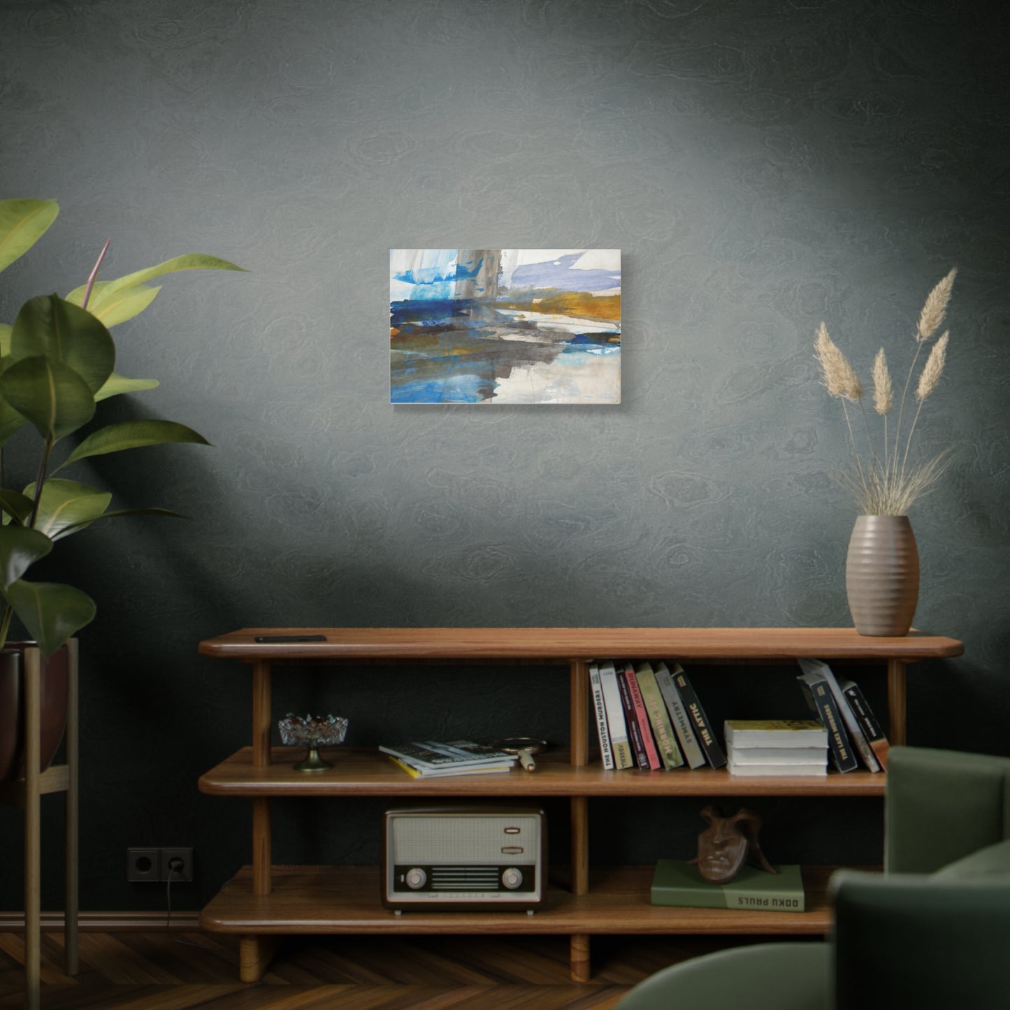 Abstract Coastal Blue Matte Canvas Print — Stretched 1.25" Wall Art