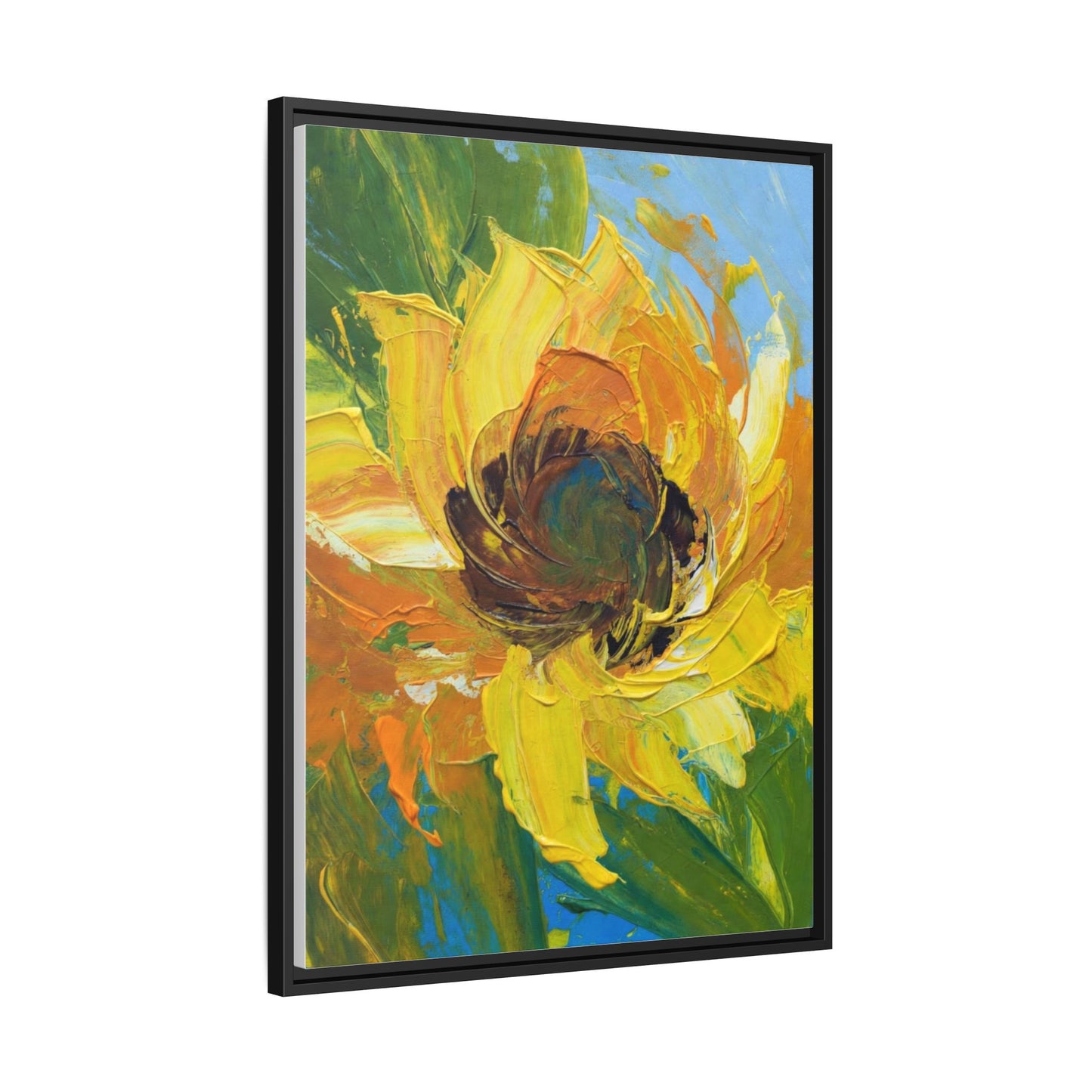Framed Sunflower Abstract Matte Canvas Print