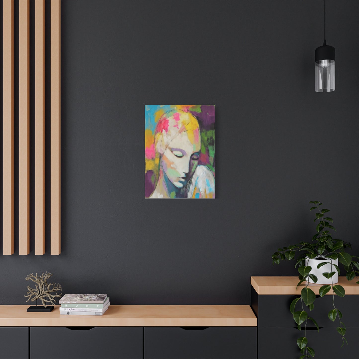 Abstract Angel Portrait Canvas - Colorful Modern Wall Art