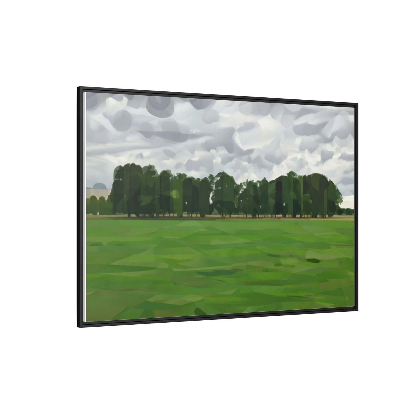 Framed Matte Canvas Print — Minimalist Green Landscape Art