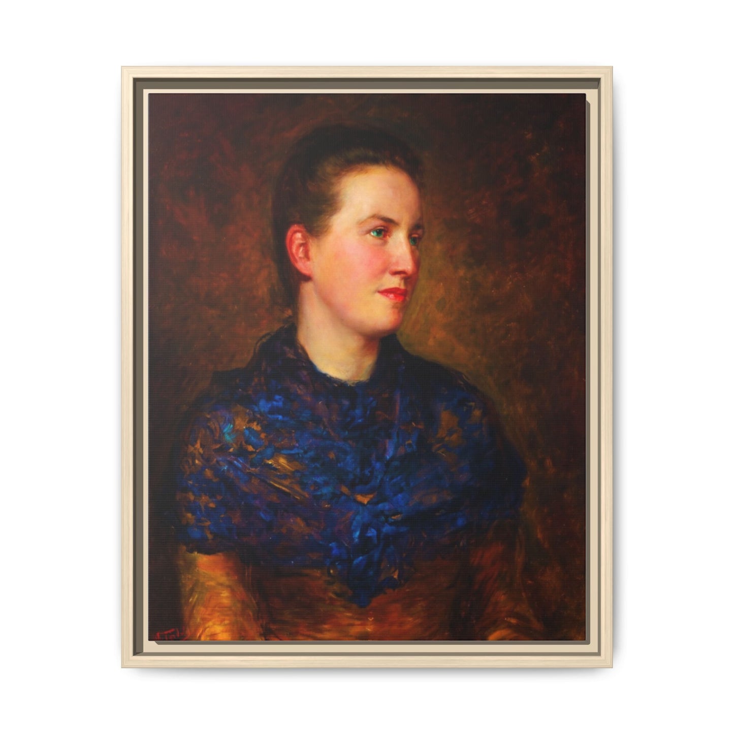 Framed Matte Canvas Portrait Print — Classic Victorian Woman Wall Art