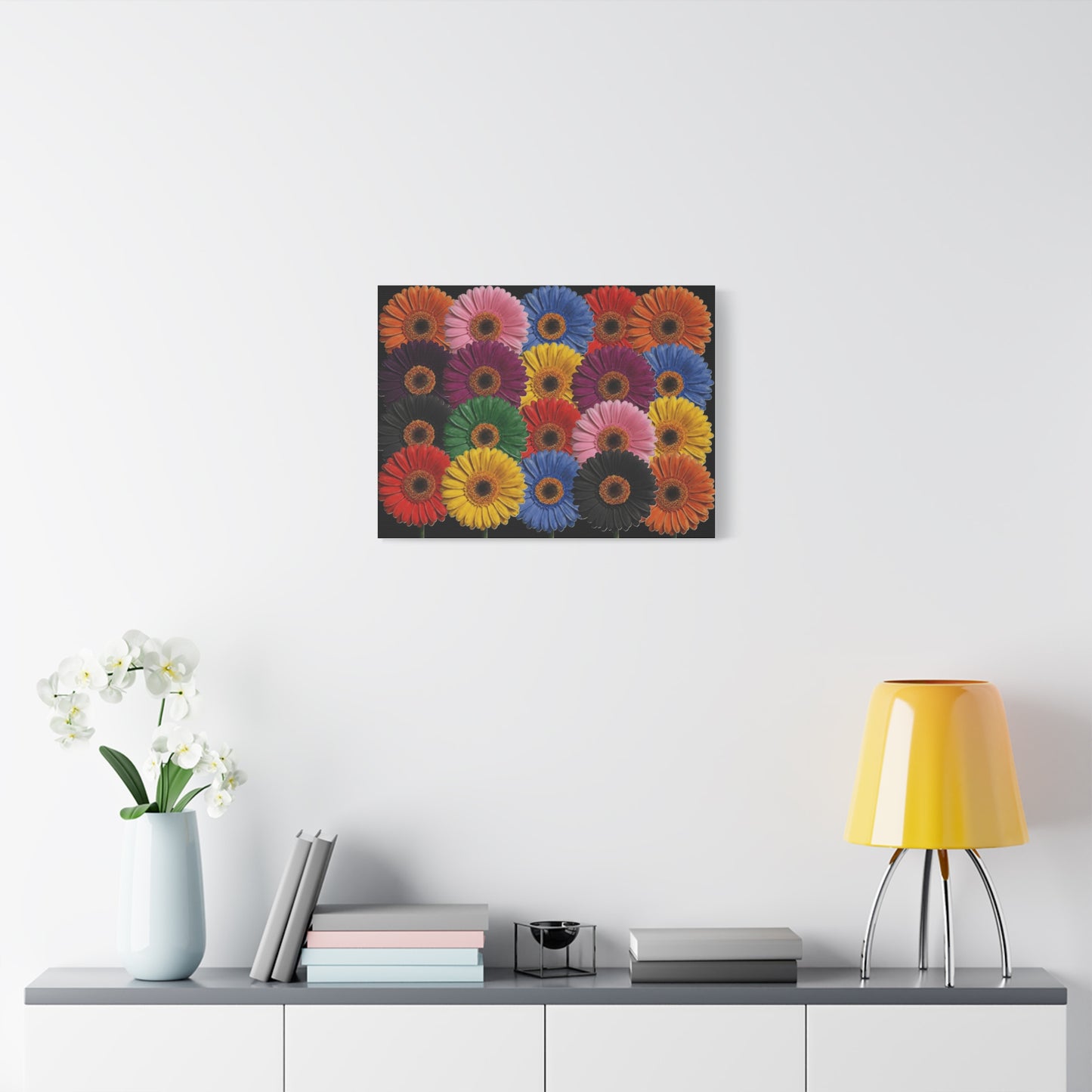 Colorful Gerbera Daisy Canvas Print — Vibrant Floral Wall Art