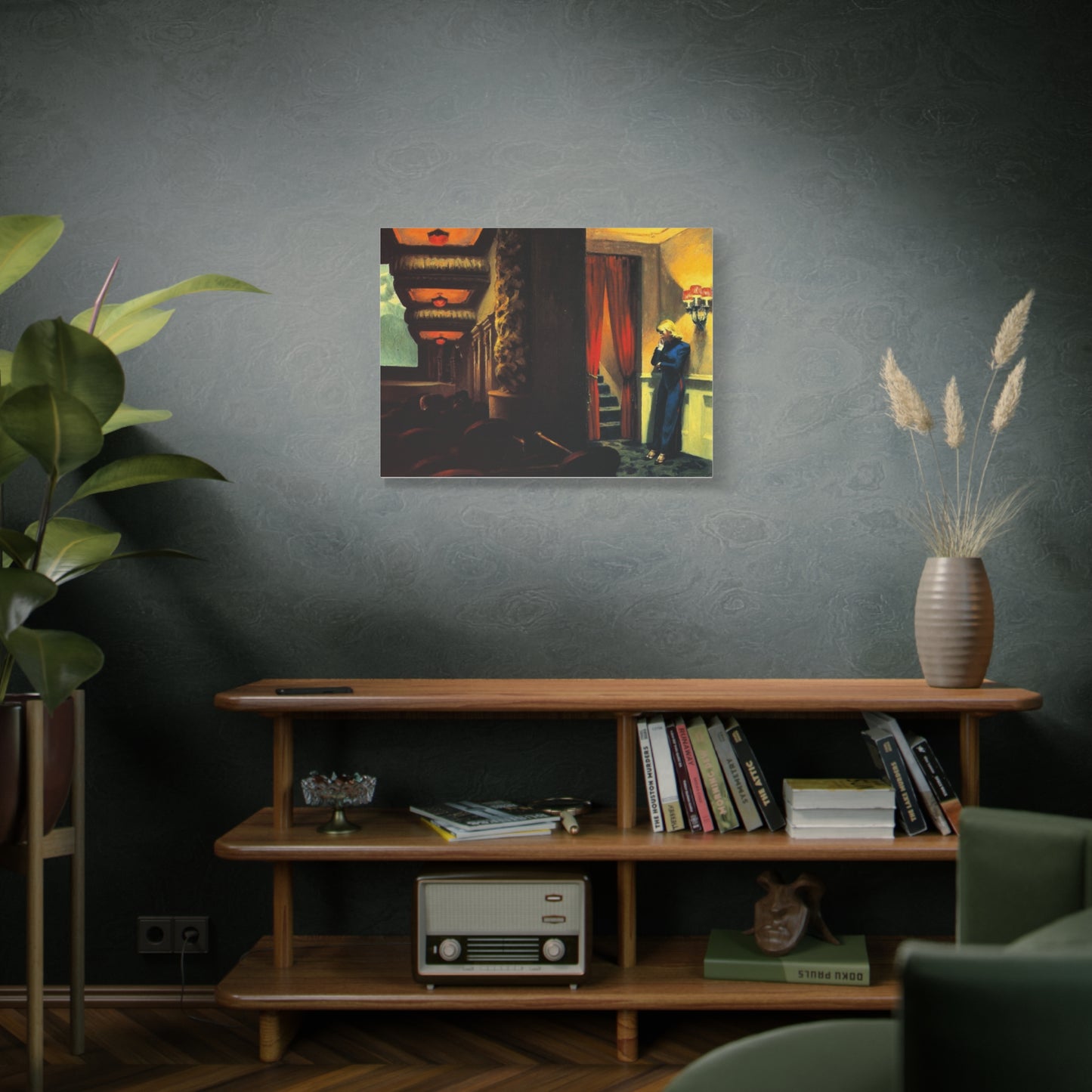 New York movie by Edward hopper Matte Canvas Wall Art Print