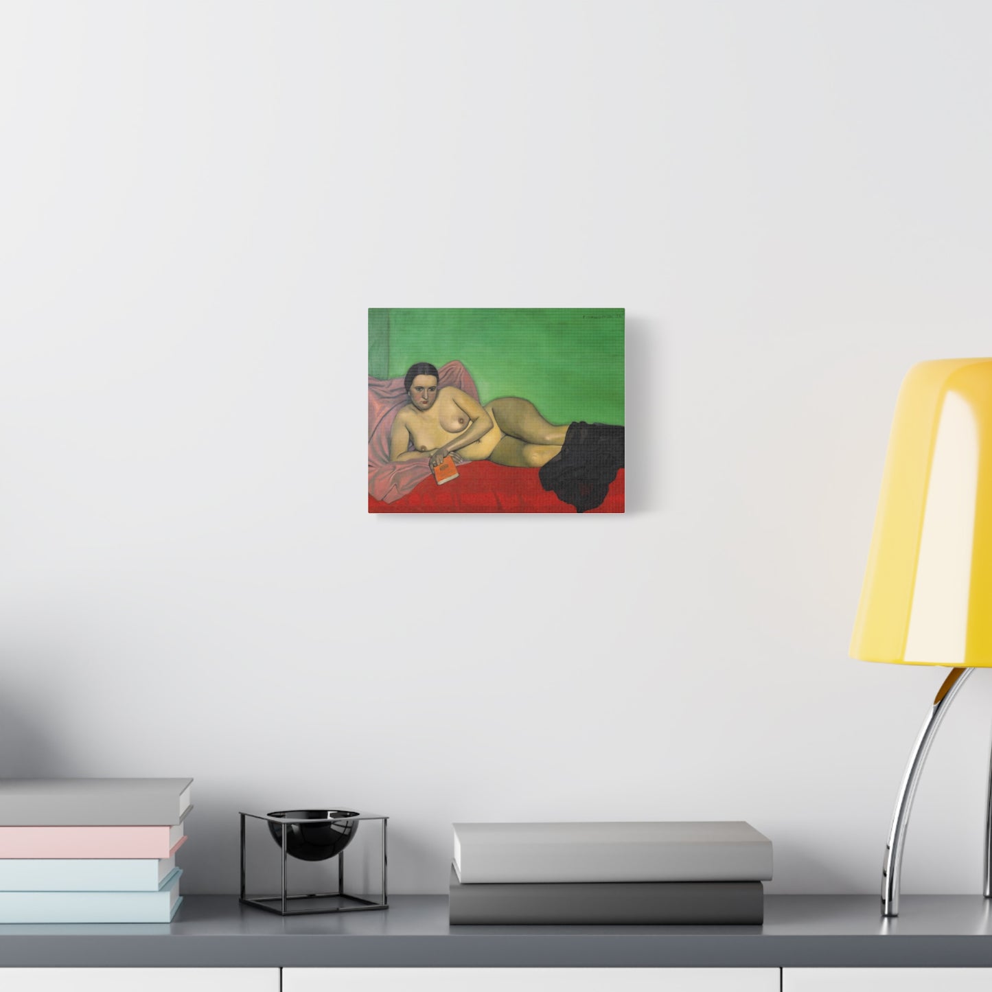 Femme nue tenant un livre by Félix Vallotton Matte Canvas Wall Art Print