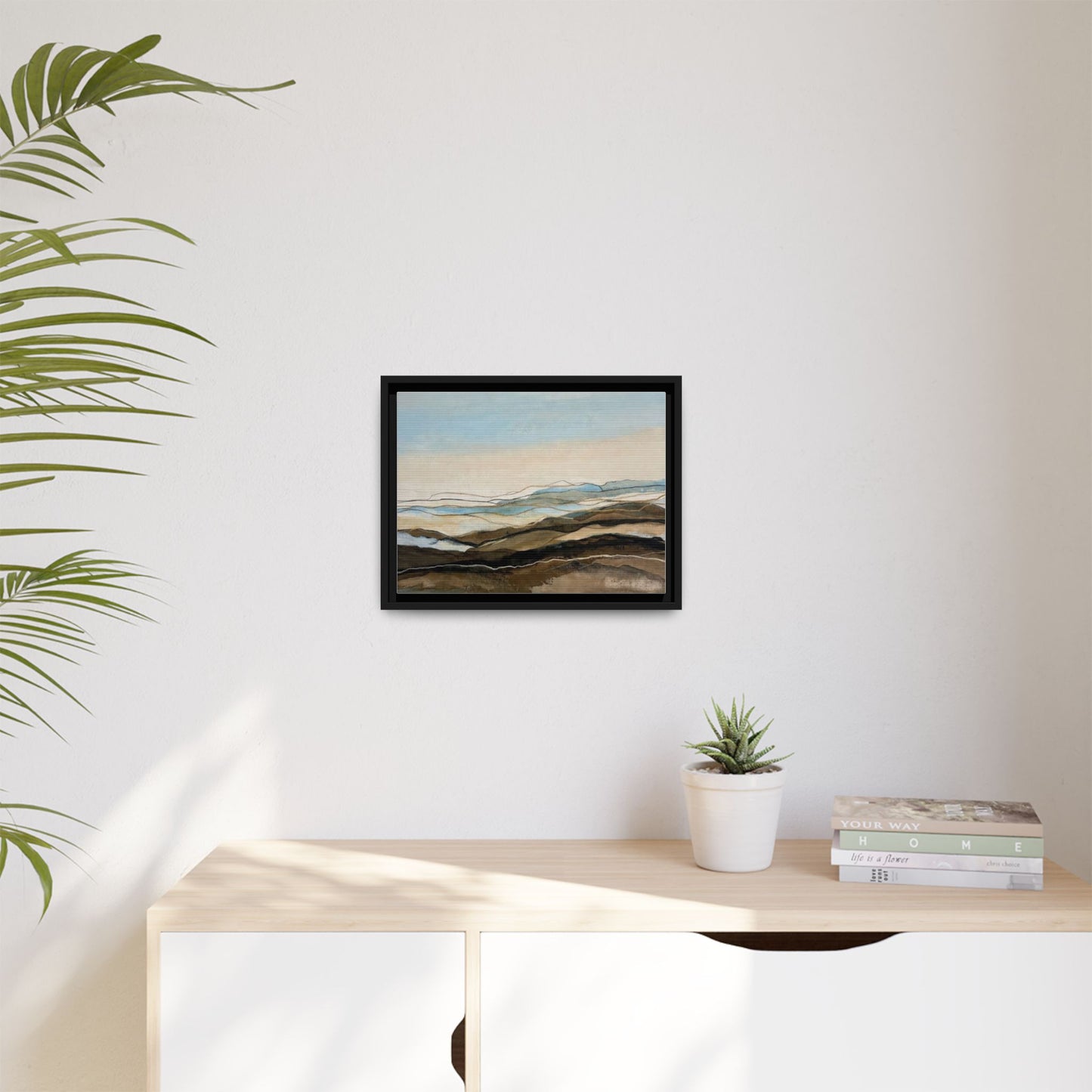 Framed Matte Canvas Print — Abstract Coastal Landscape Wall Art