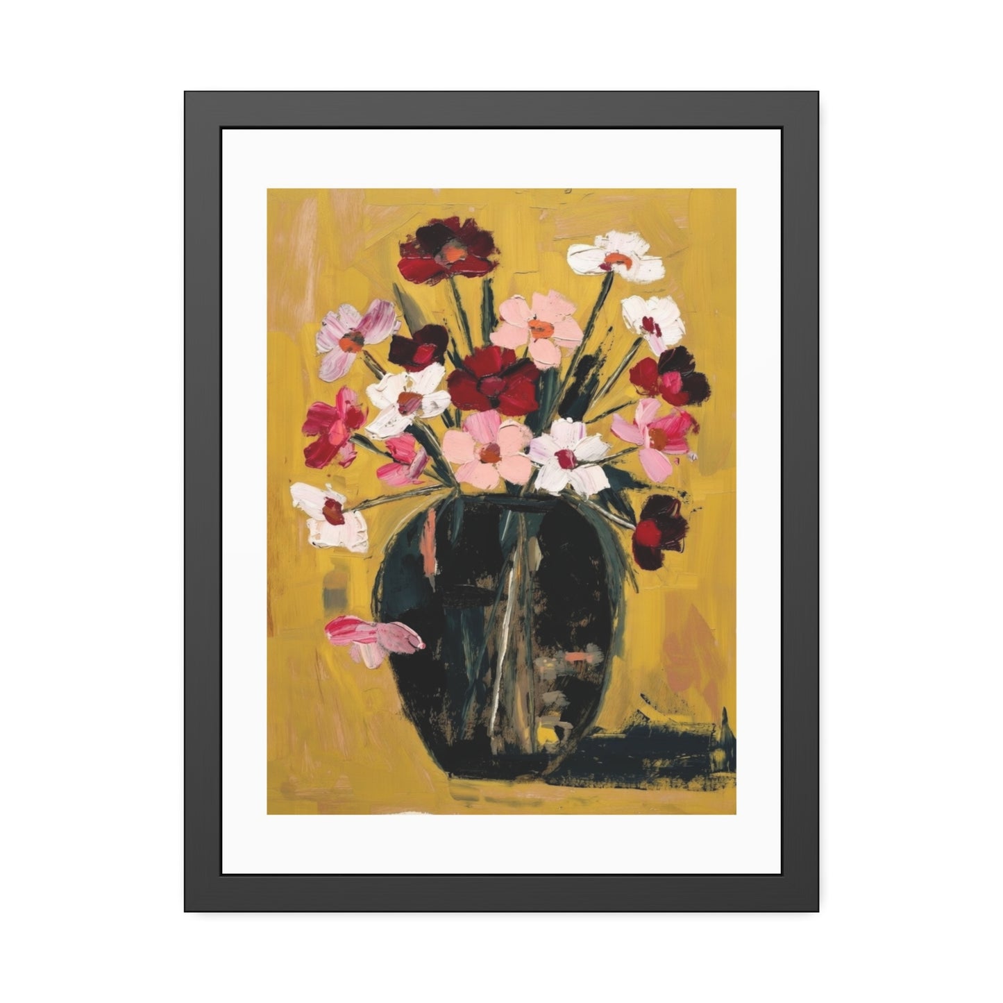 Framed Poster  Abstract Floral Vase Art Print