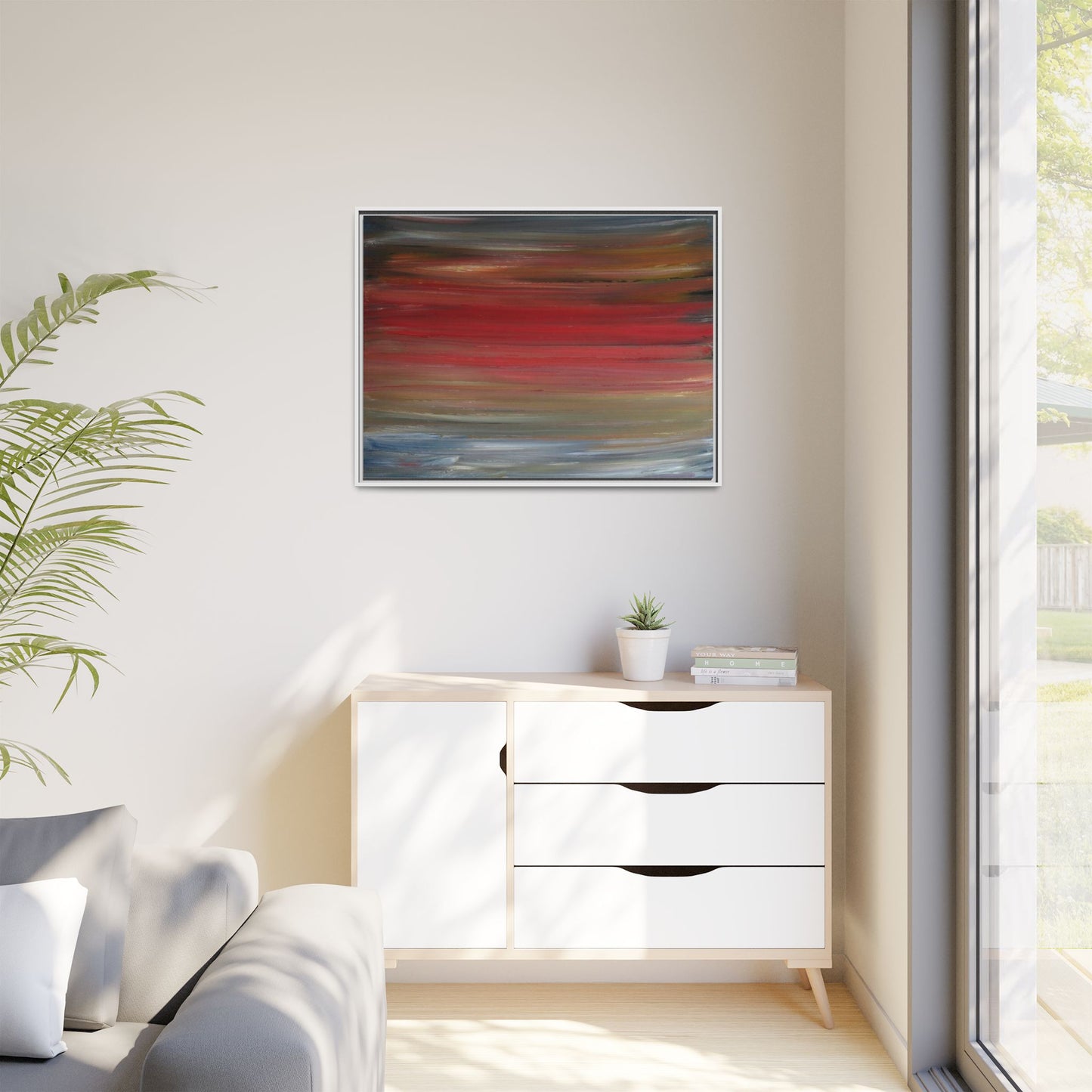 Misty morning by Norman Barrett Framed Matte Canvas Wall Art