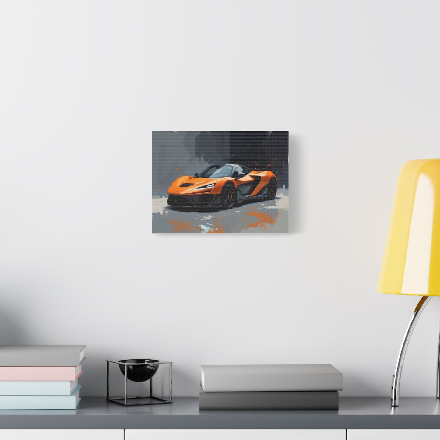 Orange Supercar Matte Canvas Wall Art – Stretched 1.25" Sports Car Print