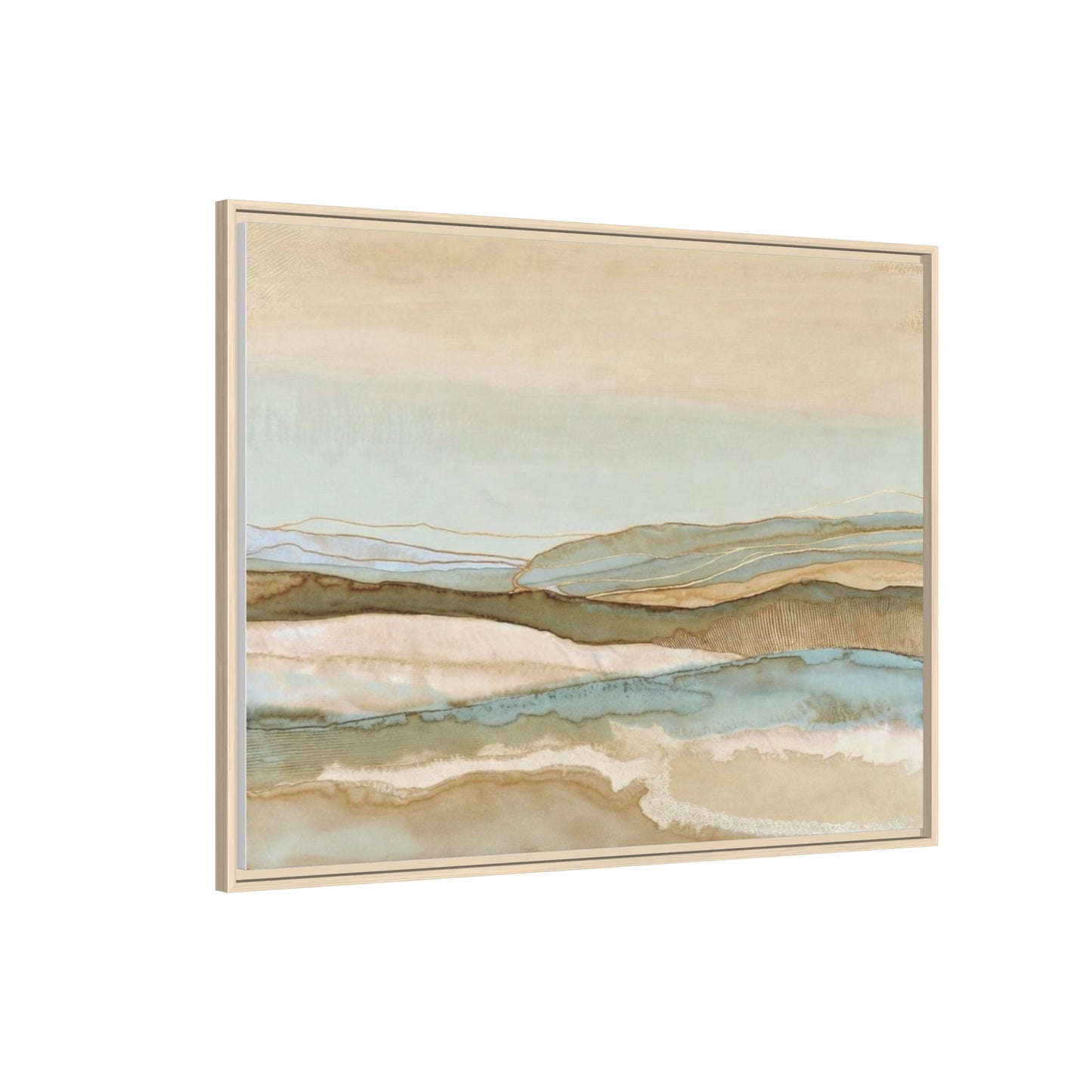 Framed Matte Canvas Coastal Abstract Landscape Wall Art