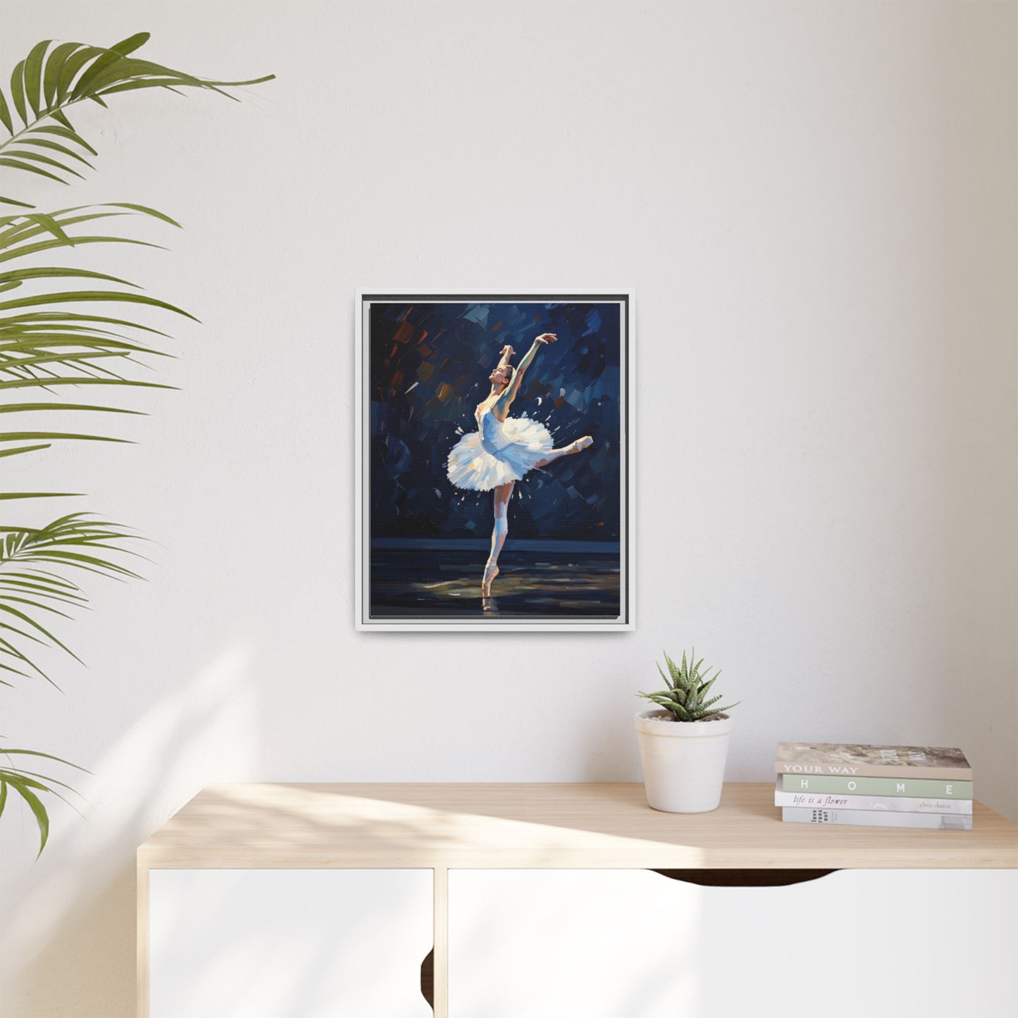 Ballerina Ballet Canvas Print — Framed Matte Wall Art