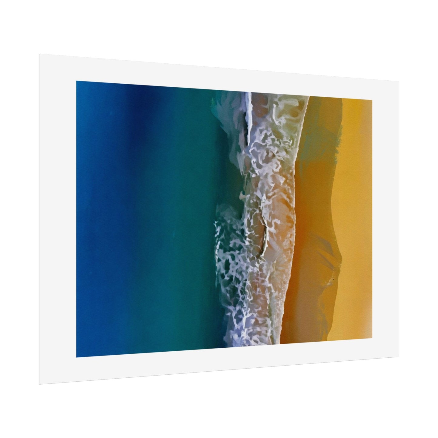 Ocean Shore Aerial Rolled Poster — Beach Print Wall Art