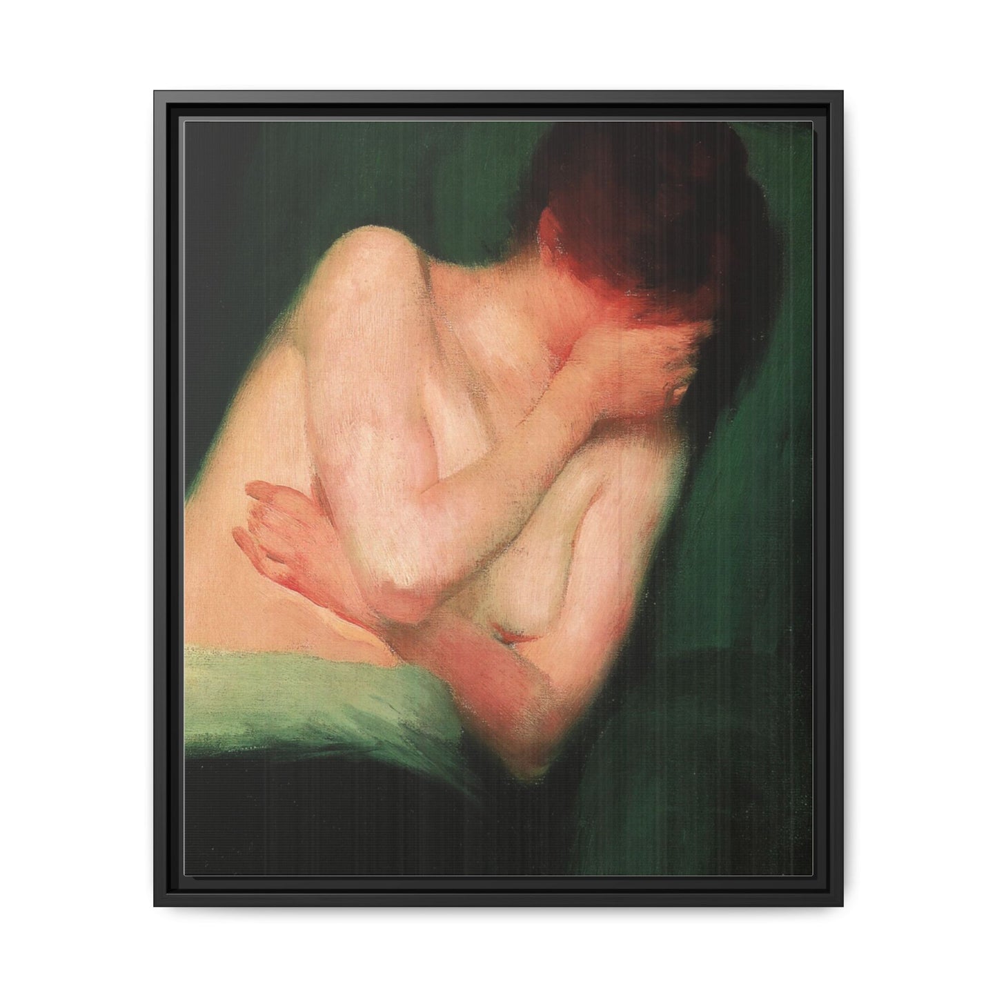 Female Nude by János Vaszary Framed Matte Canvas Wall Art Print