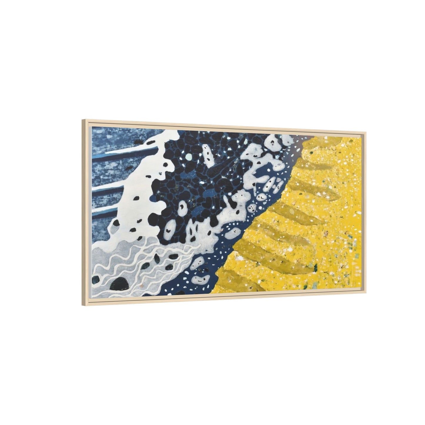 Framed Abstract Ocean & Sand Matte Canvas Print