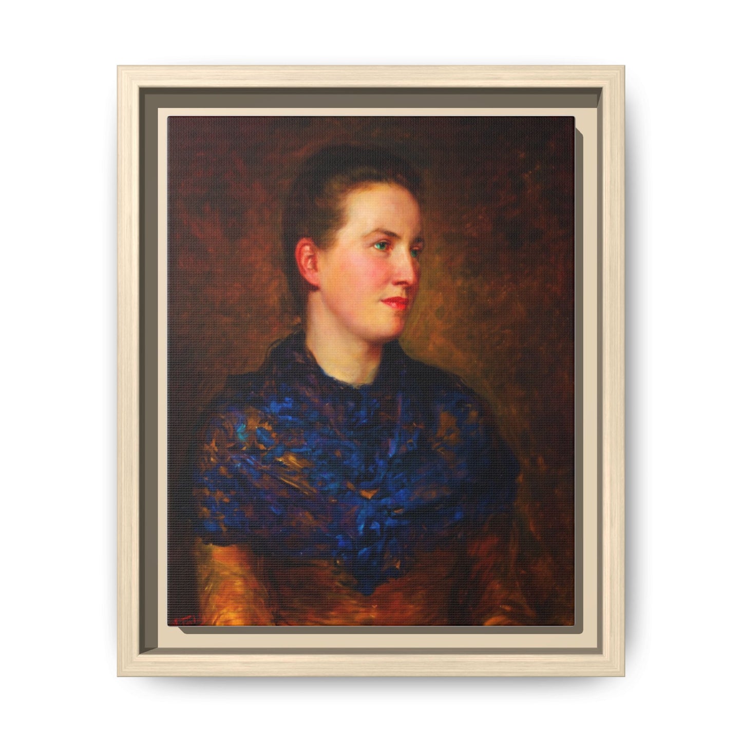 Framed Matte Canvas Portrait Print — Classic Victorian Woman Wall Art