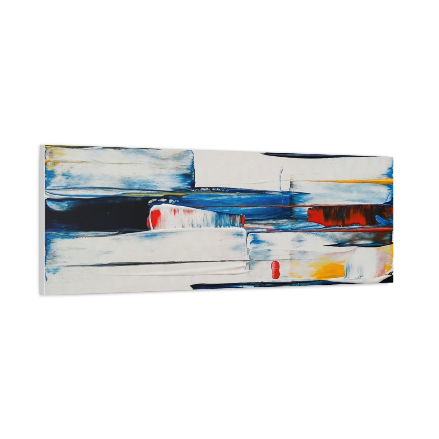 Abstract Blue Brushstroke Canvas Wall Art — Modern Stretched Matte Canvas