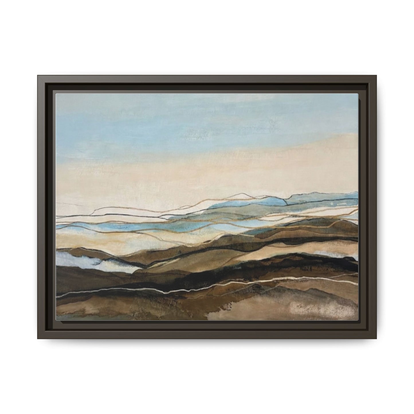 Framed Matte Canvas Print — Abstract Coastal Landscape Wall Art
