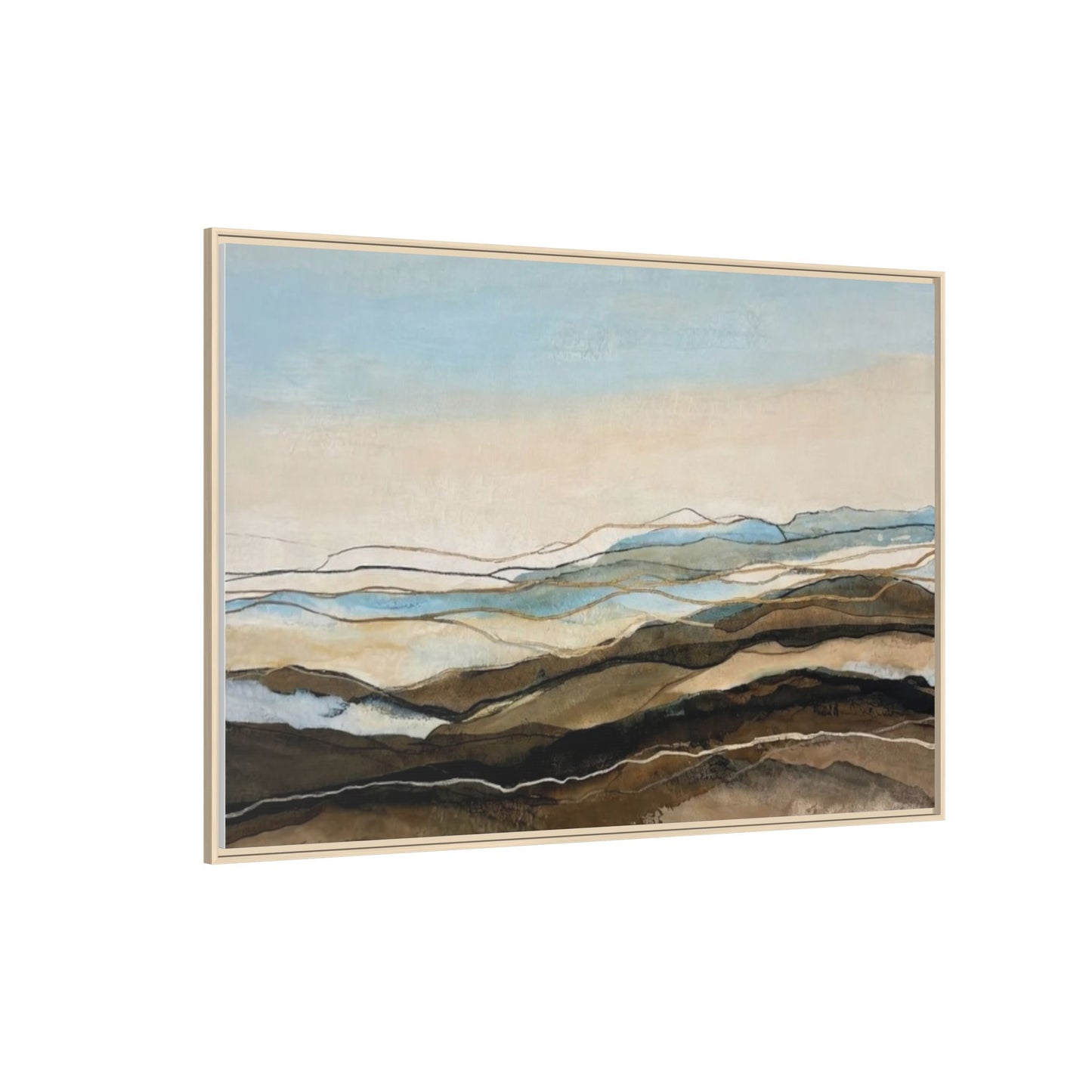 Framed Matte Canvas Print — Abstract Coastal Landscape Wall Art