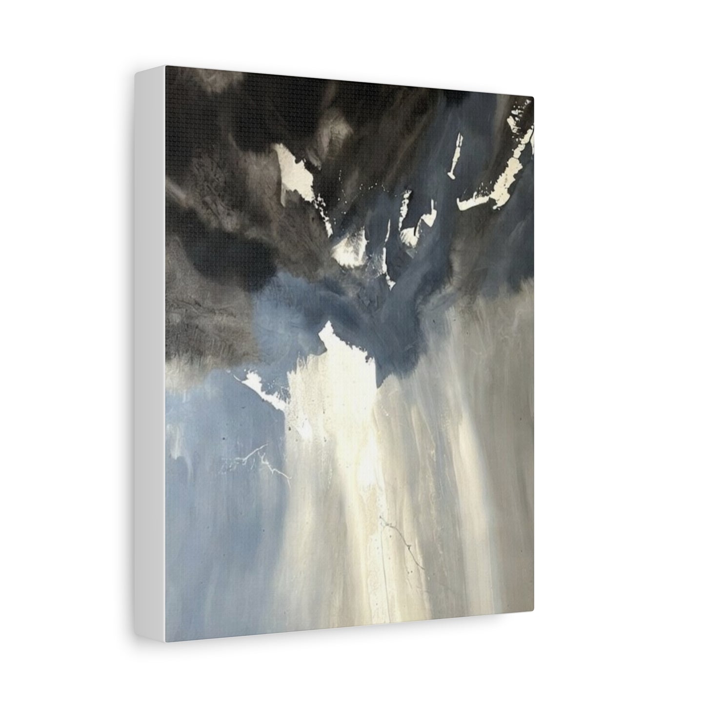 Abstract Storm Canvas Print — Dramatic Blue & Gray Matte Wall Art